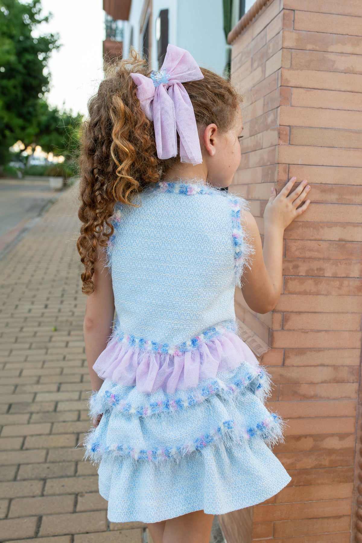 Naxos Delfinio Girls Blue & Pink Skirt Set - 7756