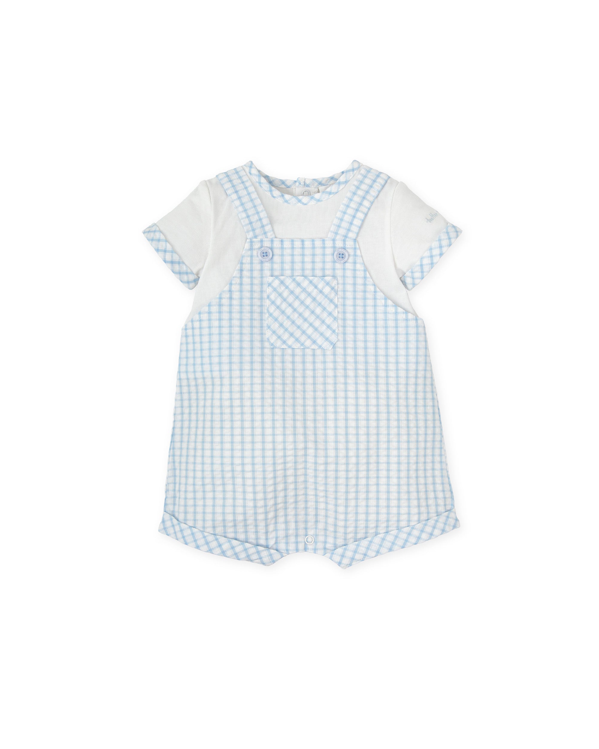 TUTTO PICCOLO SS25 Atenas Boys Blue & White Romper