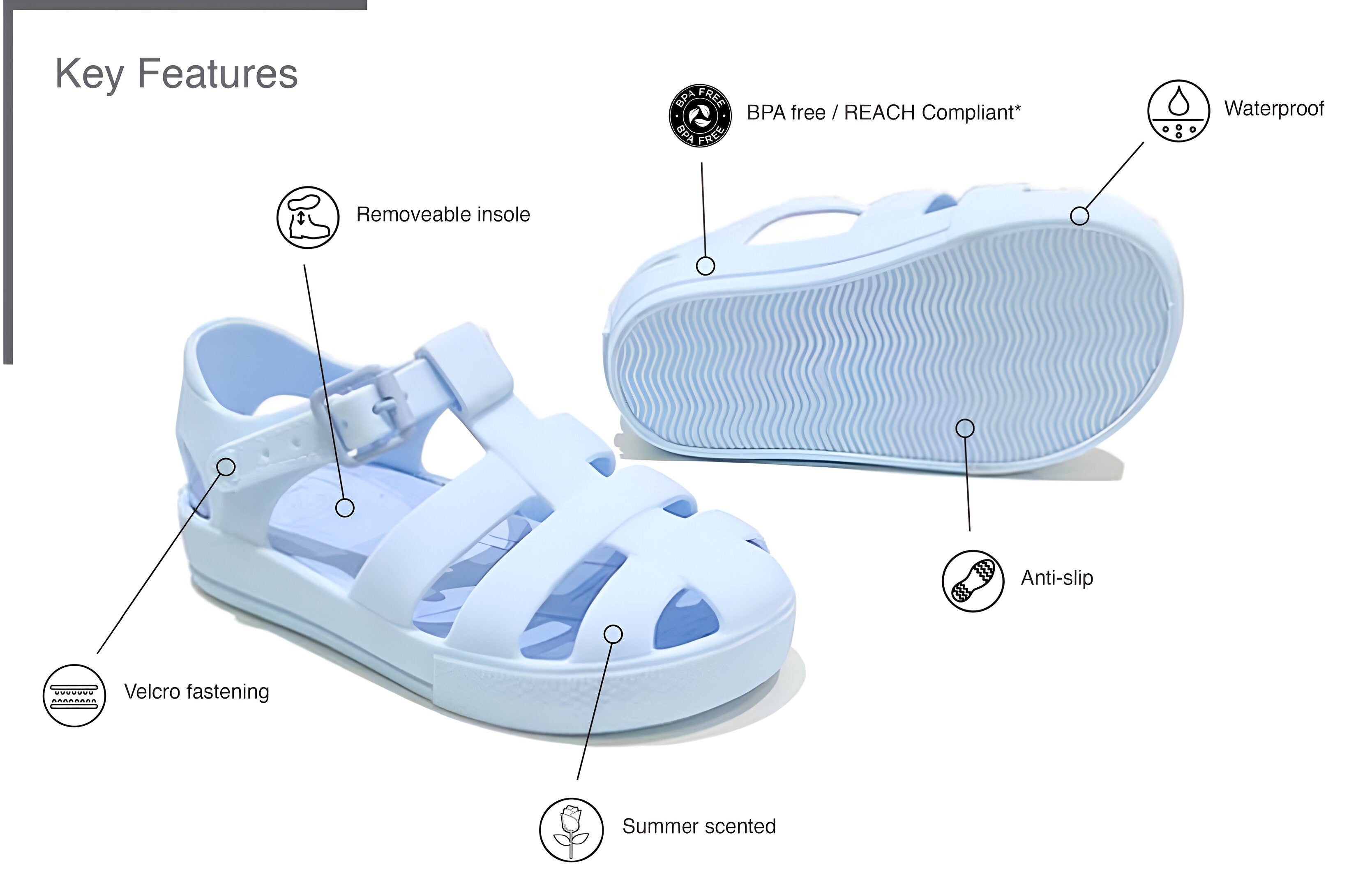 MARENA Monaco Girls Clear & Pink Jelly Shoes - CLEARANCE SALE