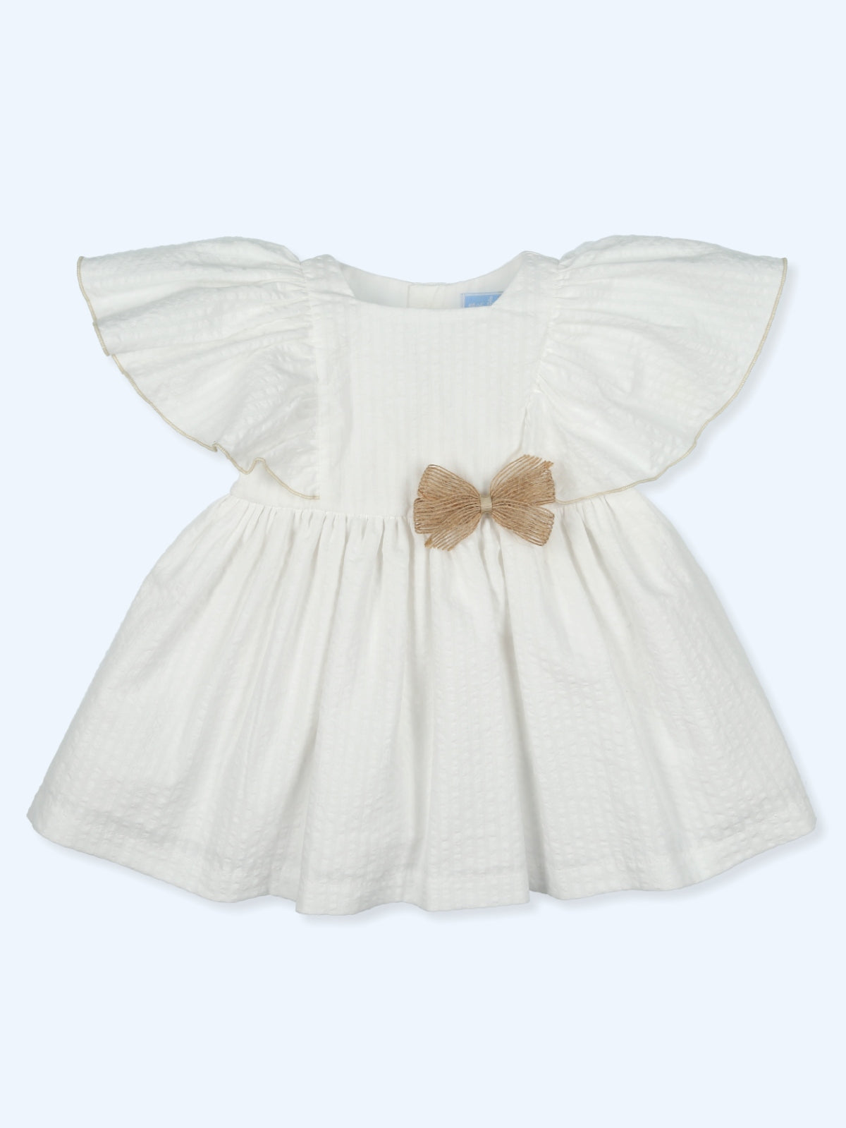 Mac Ilusión Safari Girls Beige & White Angel Sleeve Dress - 9788