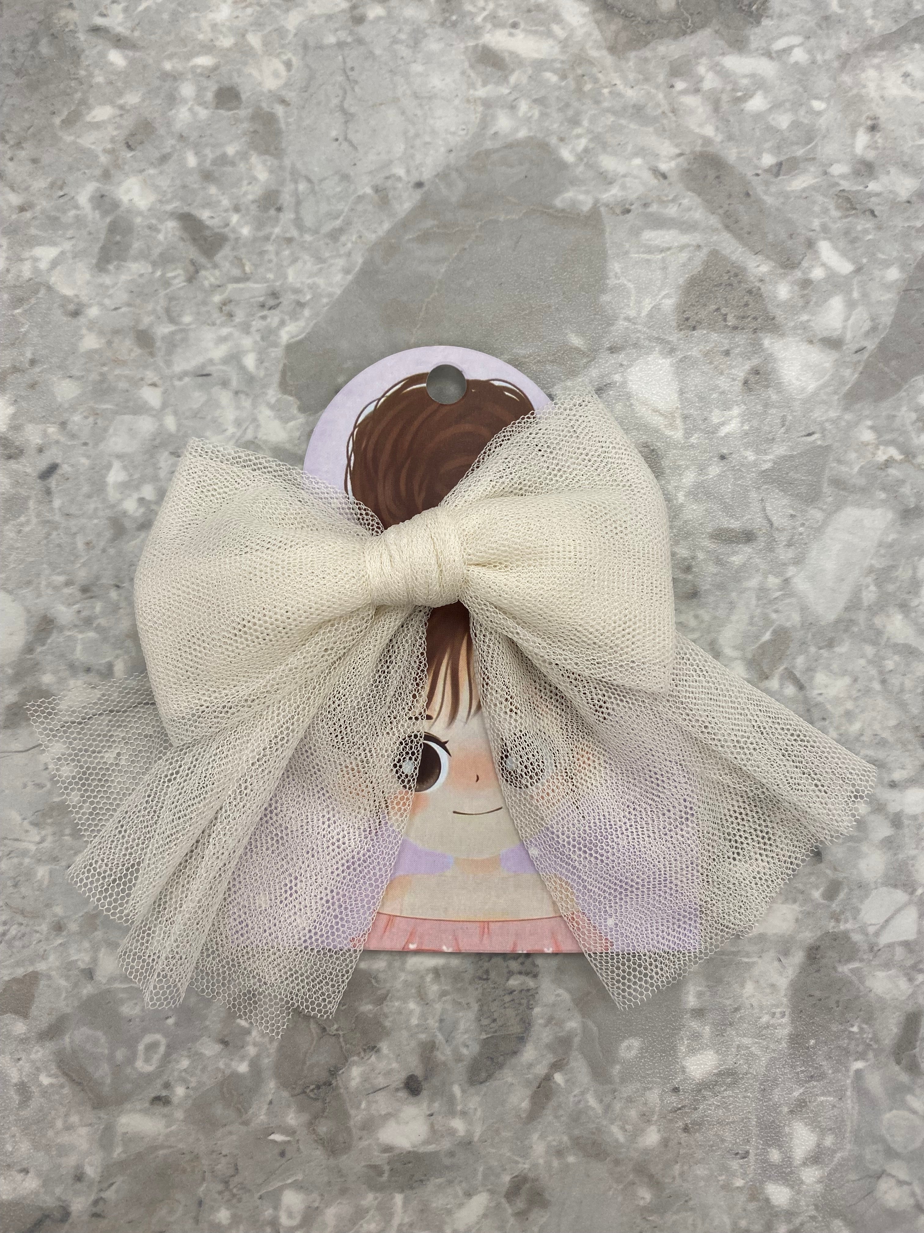 RAHIGO Cream Girls Tulle Bow Hair Clip