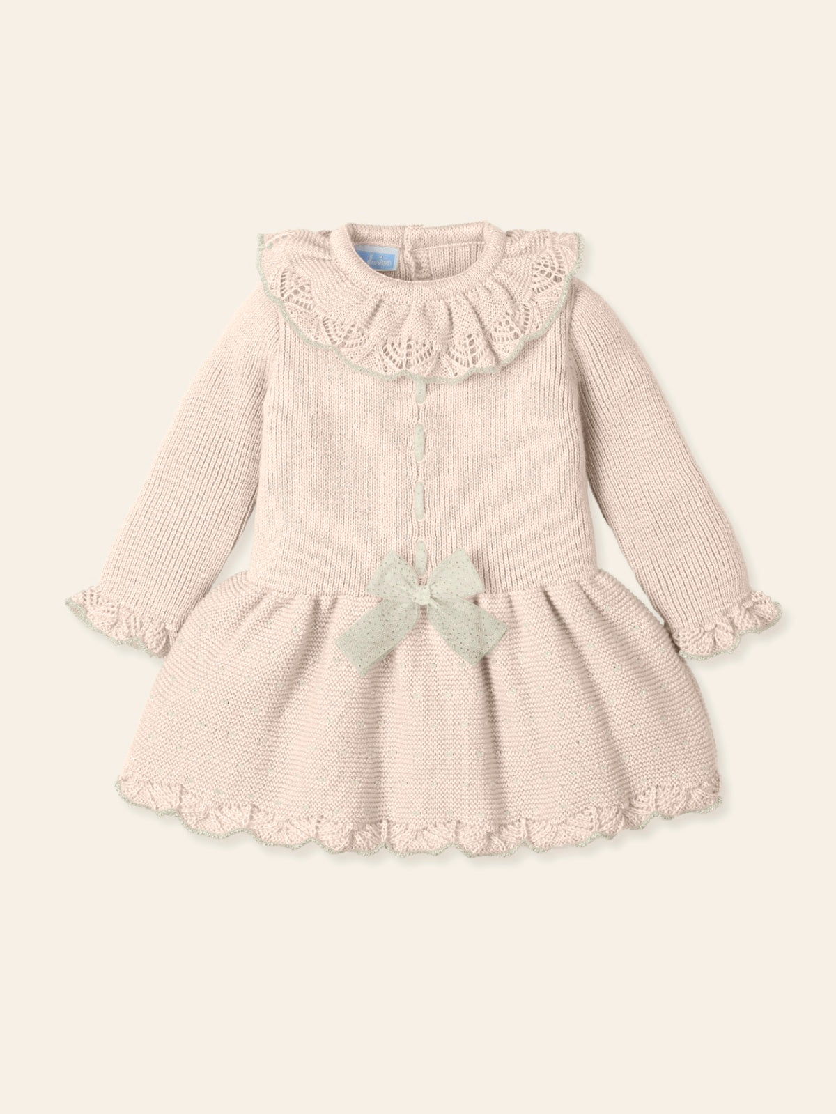 MAC ILUSION AW24 Admirar Baby Girls Pink Knitted Dress - 9468