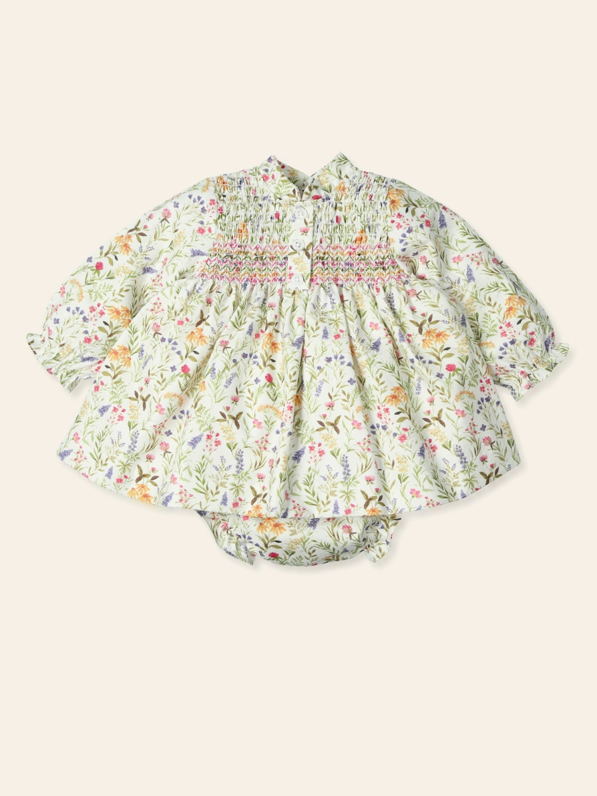 MAC ILUSION AW24 Disfrutar Girls Pink Floral Dress & Knickers - CLEARANCE SALE