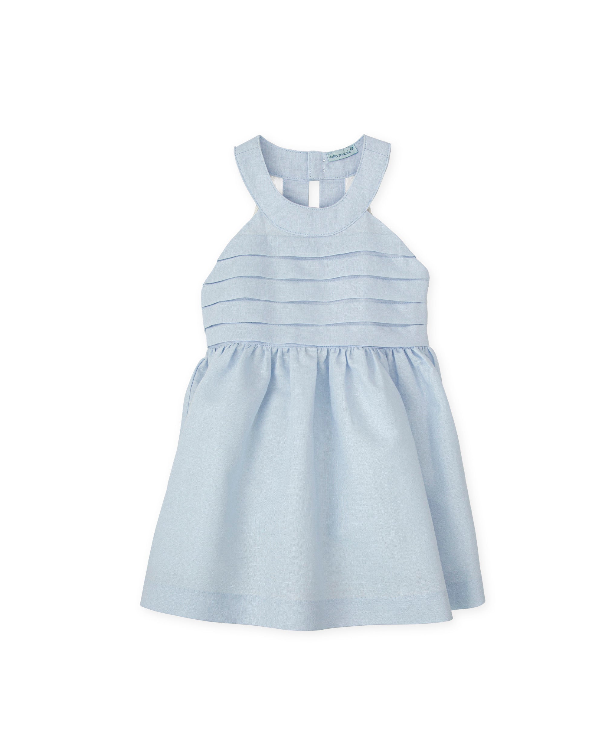 TUTTO PICCOLO SS25 Viena Girls Porcelain Blue Dress