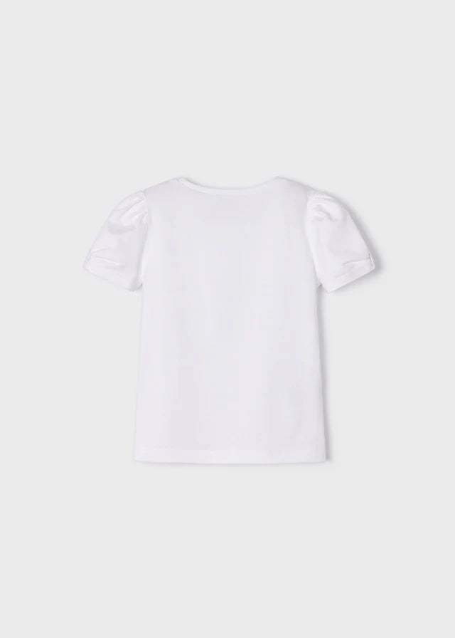 MAYORAL Girls White Sequin Motif T-Shirt - CLEARANCE SALE