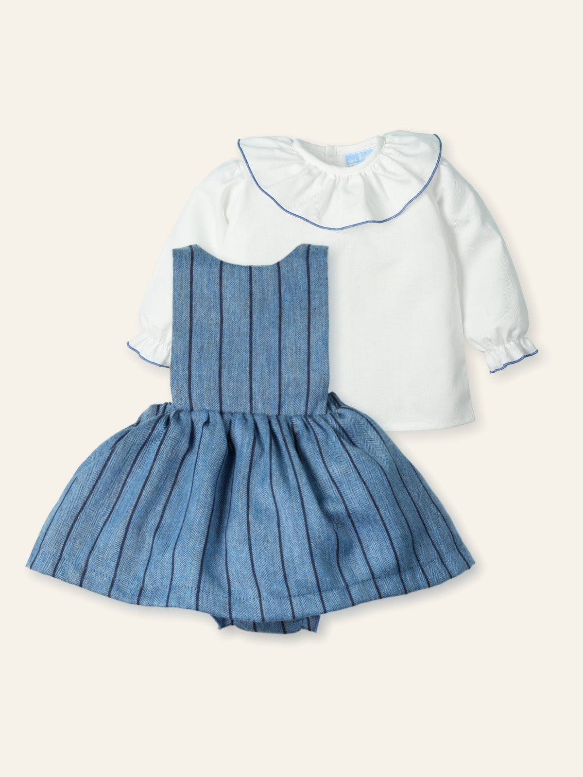 AW25 MAC ILUSION Tweed Dream Girls Navy Blouse & Romper Set - 9910