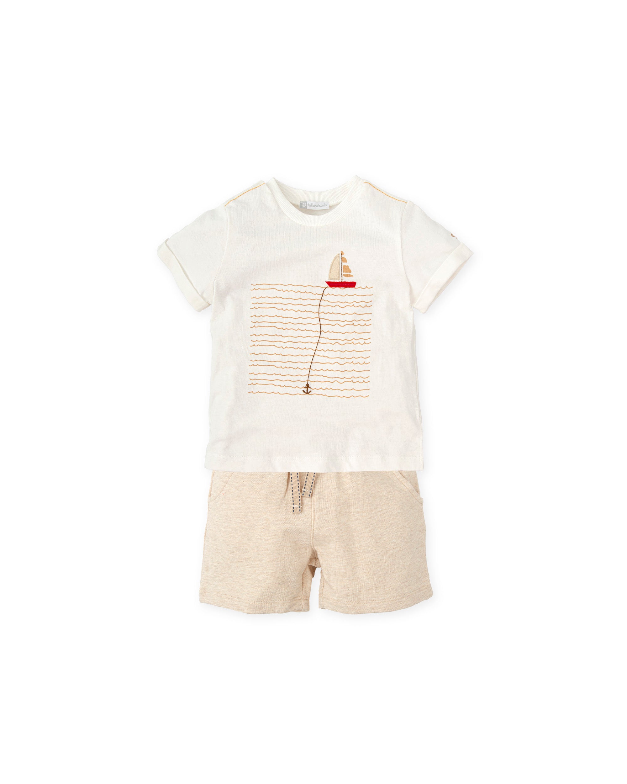 TUTTO PICCOLO SS25 Venecia Boys Beige Short Set