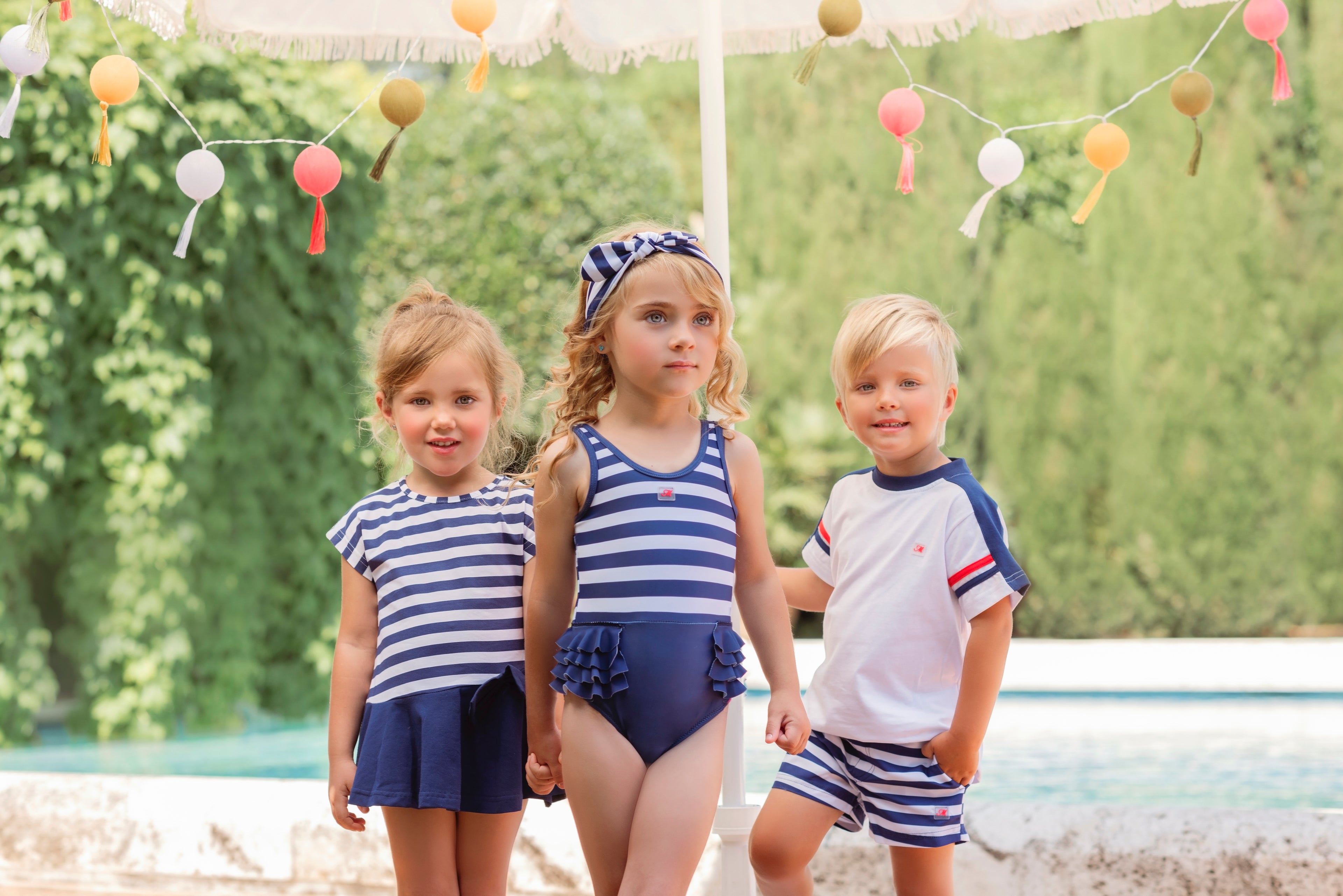 MIRANDA Sailor Navy Stripe Girls Swimsuit - 421B