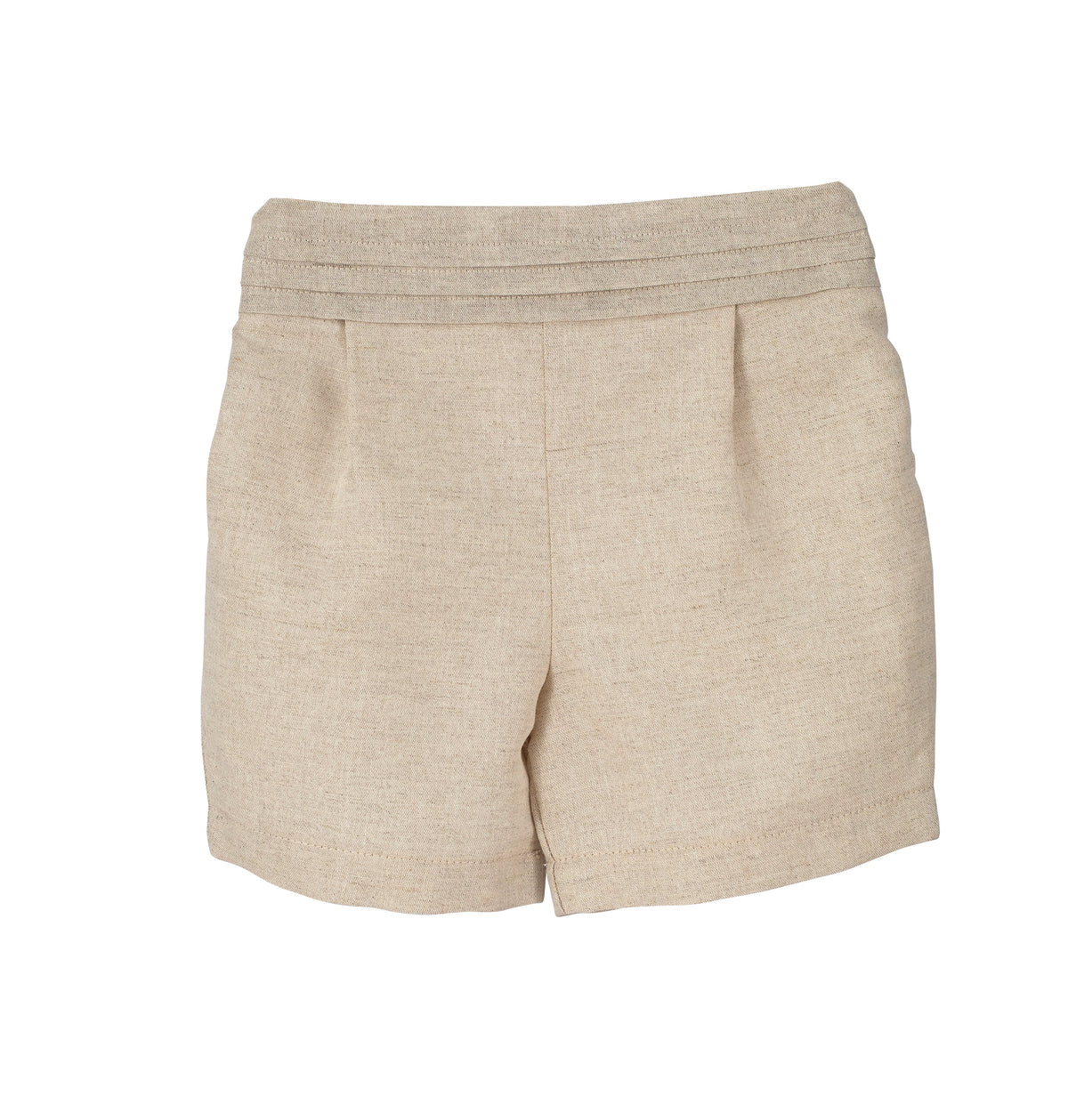 Calamaro Espirulina boys beige linen shorts and cream shirt
