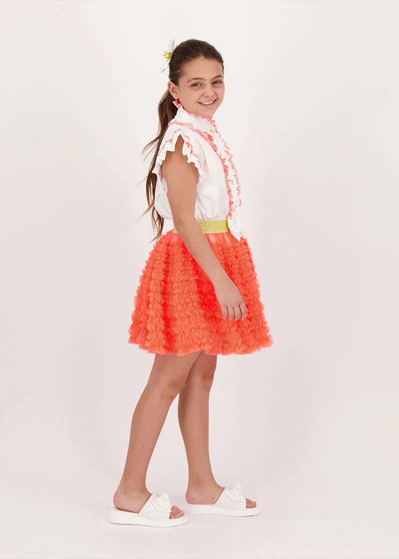 ANGEL'S FACE Ballroom Girls Neon Orange Skirt Set