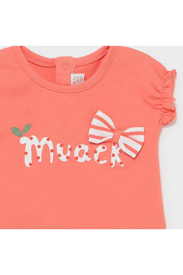 MAYORAL Girls Peach Sorbet T-Shirt Set - CLEARANCE SALE