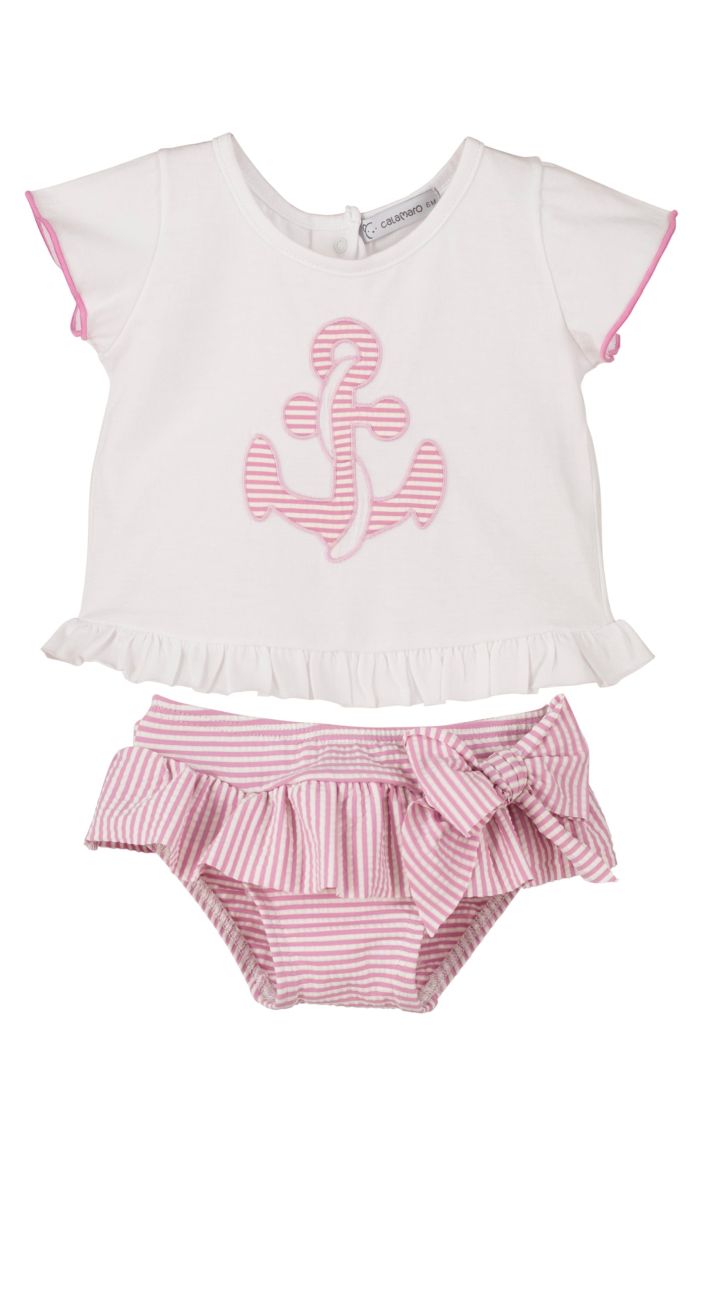 CALAMARO Ancla Pink Baby Girls Swim Knickers & Top - 23047