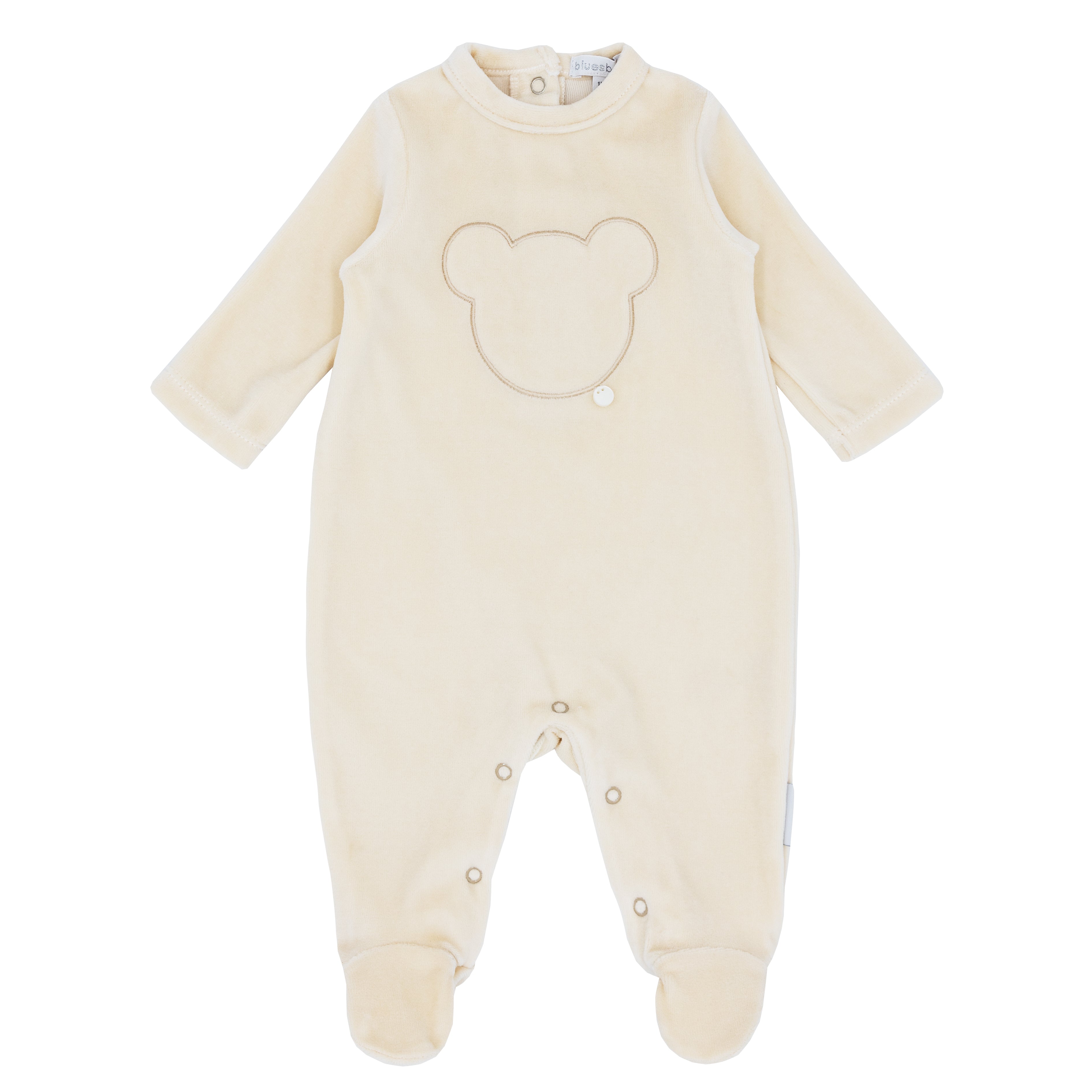 BLUES BABY Teddy Unisex Caramel Velour Babygrow - CLEARANCE SALE