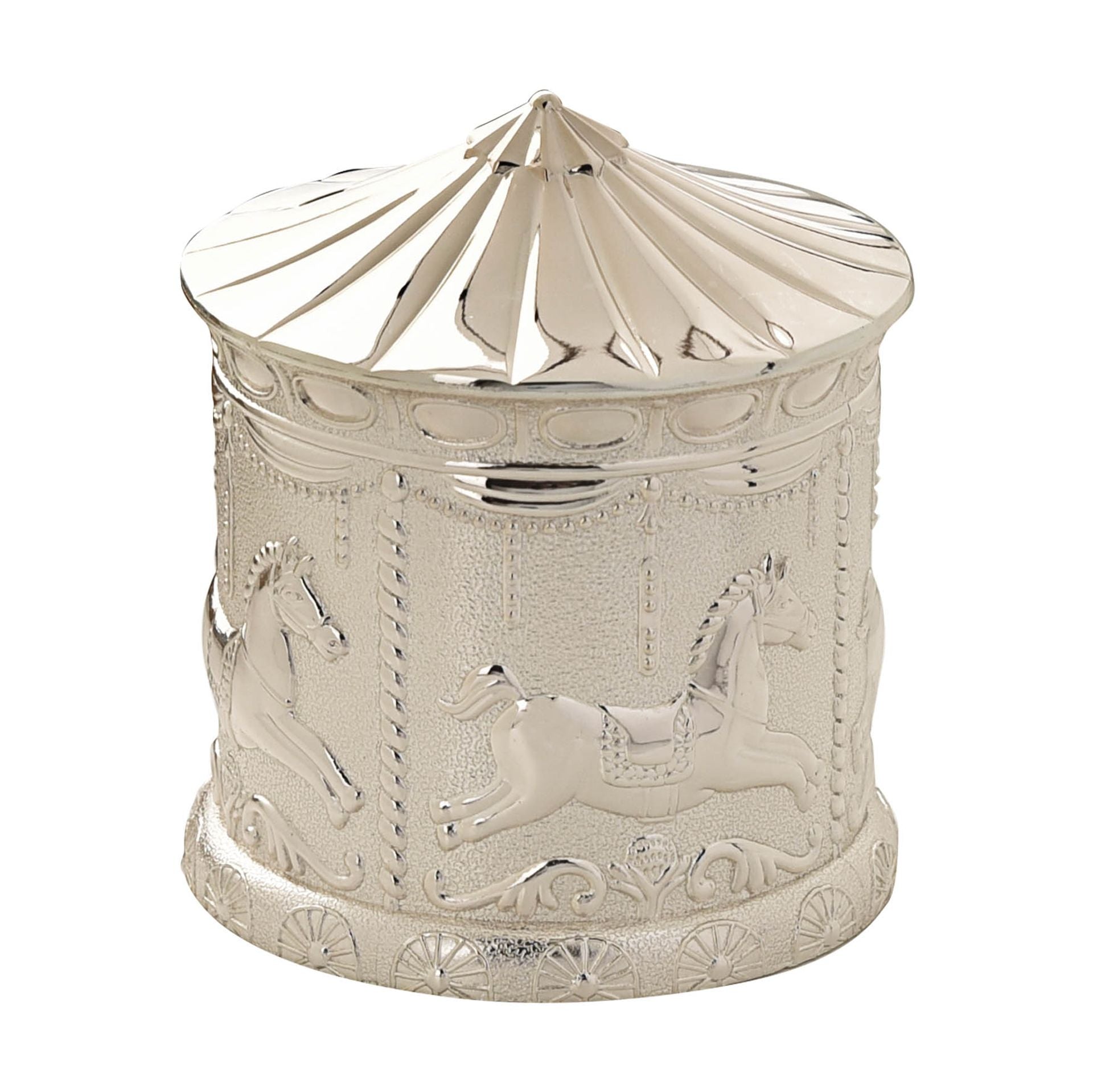 BAMBINO Silver Plated Carousel Money Box