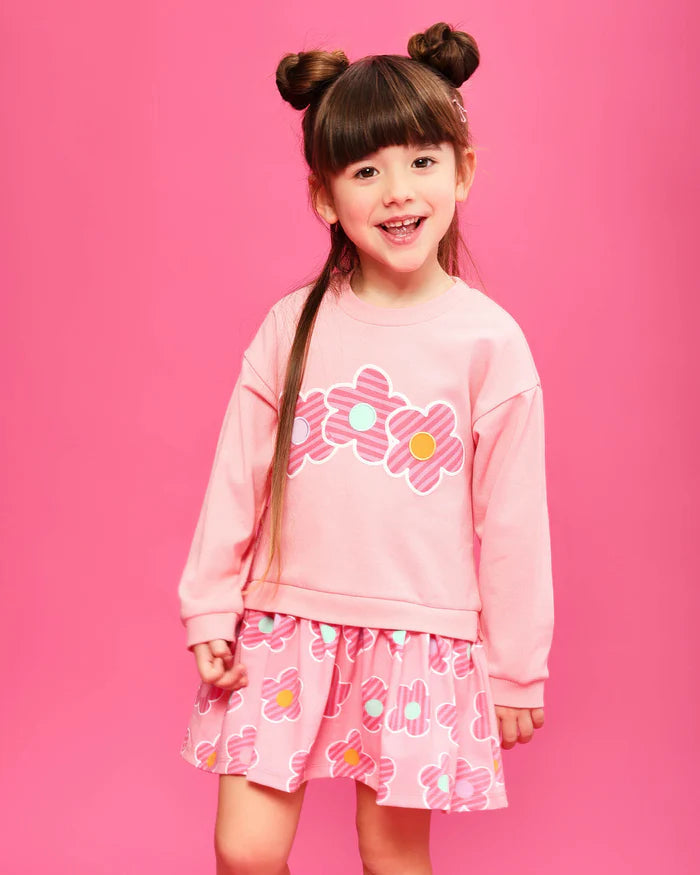 AW25 AGATHA RUIZ DE LA PRADA Girls Pink Flower Dress & Socks