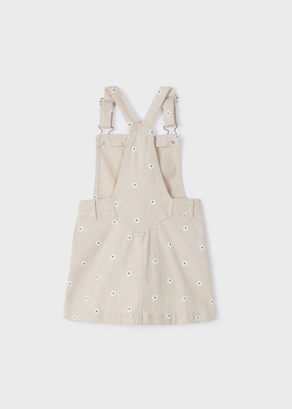 MAYORAL Girls Beige Denim Pinafore Dress - CLEARANCE SALE
