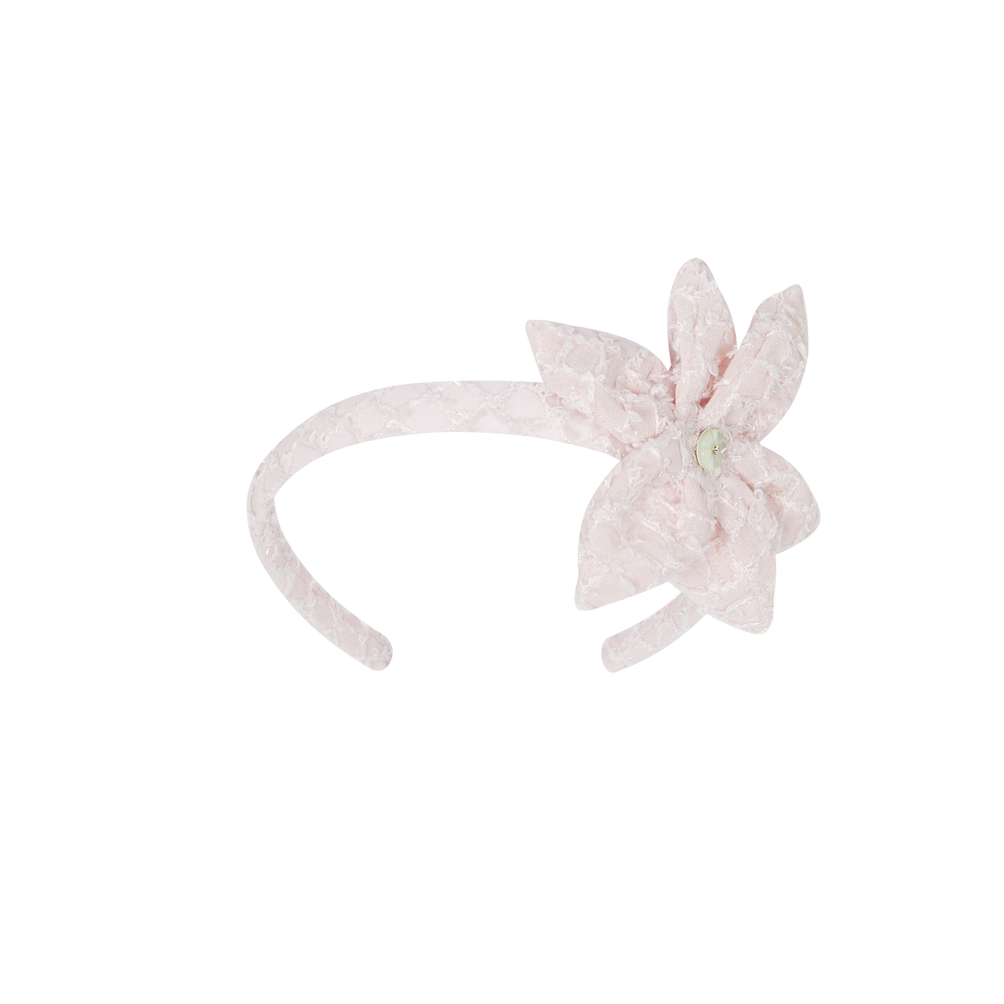 AW25 CHIC BY DEOLINDA Pink Chiffon & Tweed Girls Headband