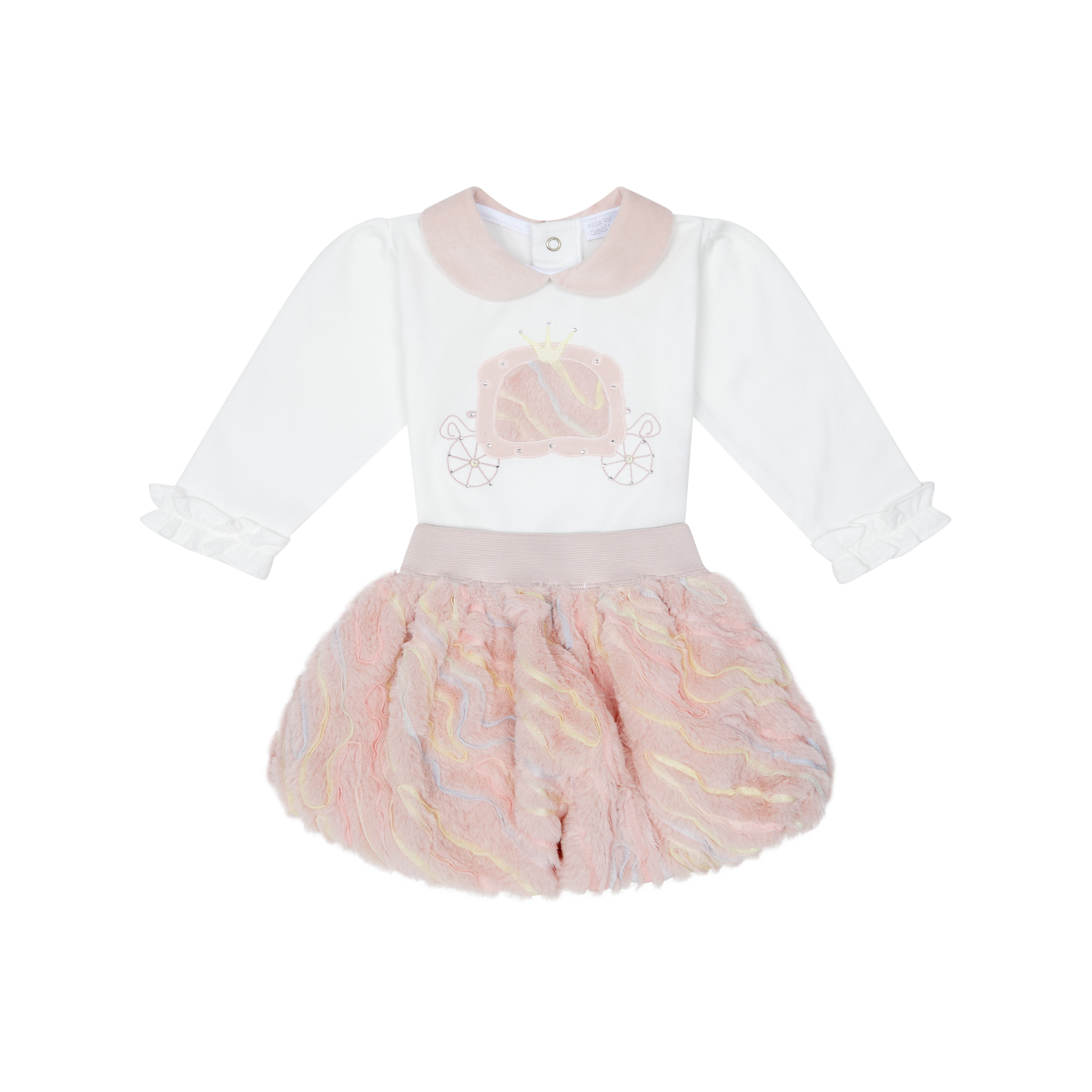 AW25 CHIC BY DEOLINDA Cinderella Girls Pink Faux Fur Skirt Set