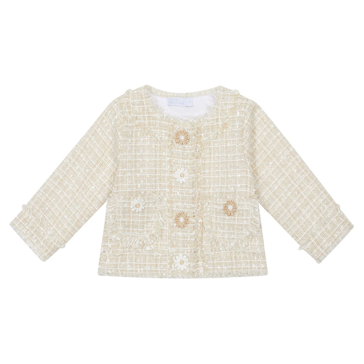 Chic by Deolinda Daisy girls beige tweed jacket 26019