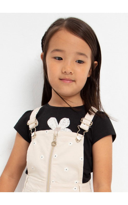 MAYORAL Girls Beige Denim Pinafore Dress - CLEARANCE SALE