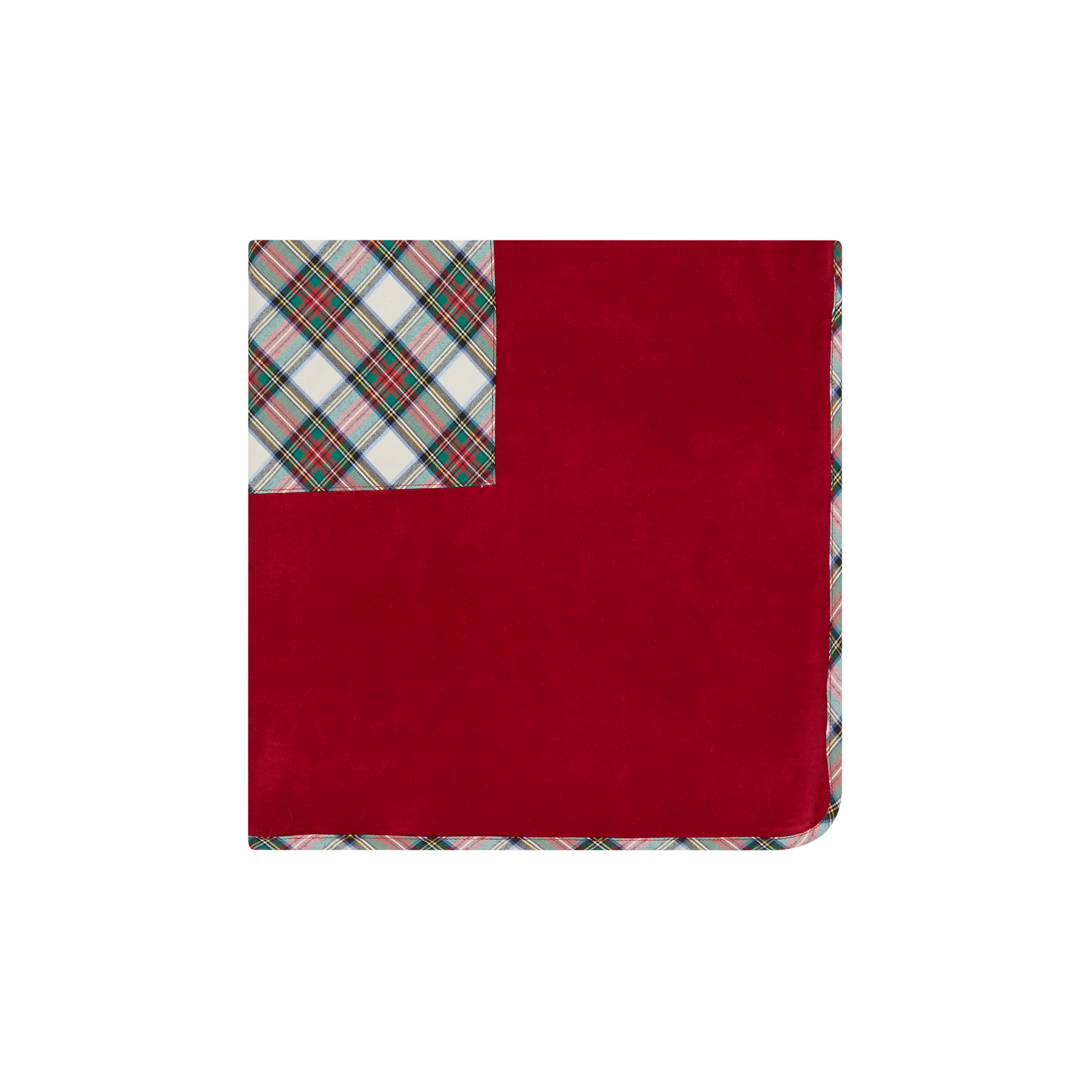 DEOLINDA AW24 Noel Red Tartan Velour Baby Blanket - 2411044