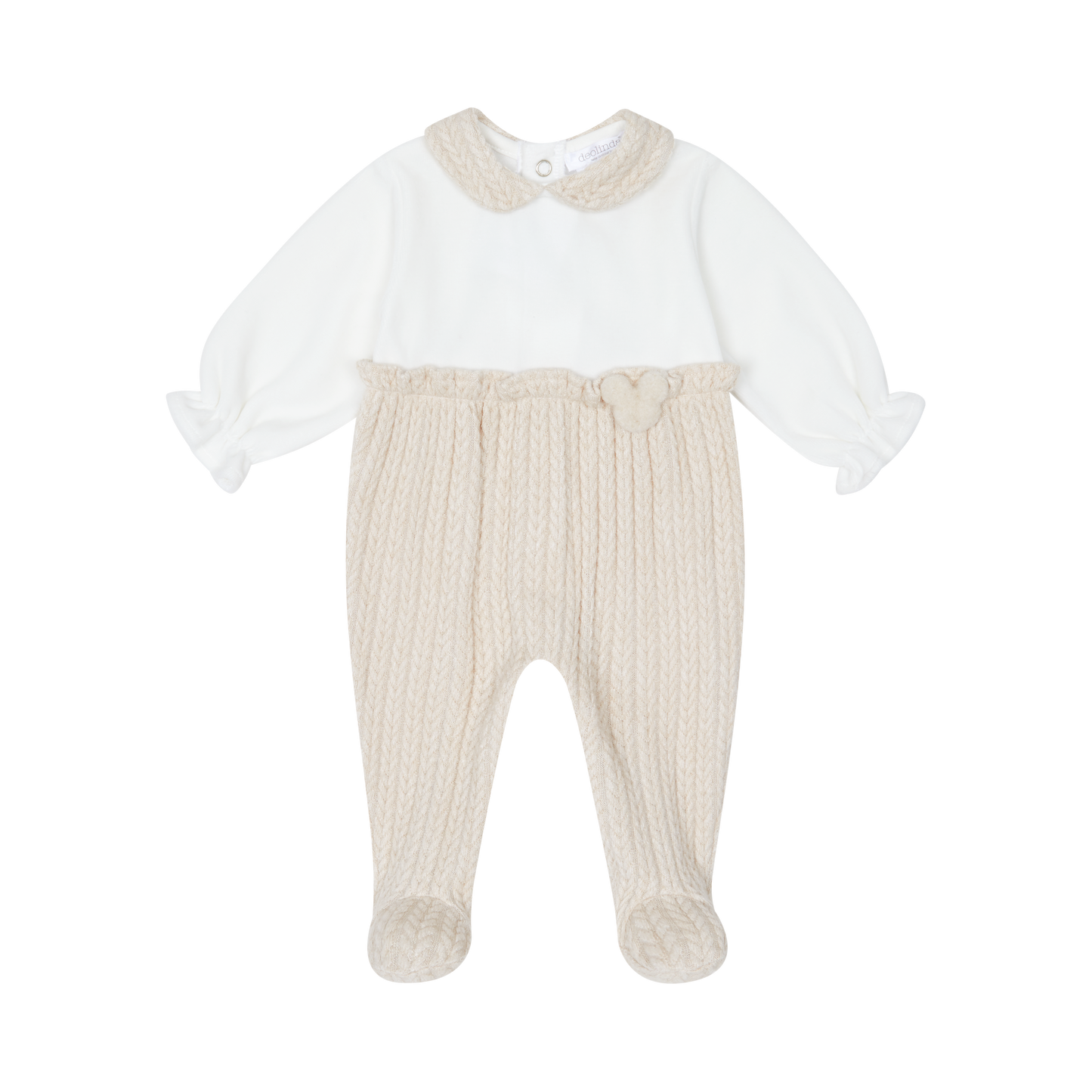 AW25 DEOLINDA Woody Girls Beige Three Piece Layette Set - 25103