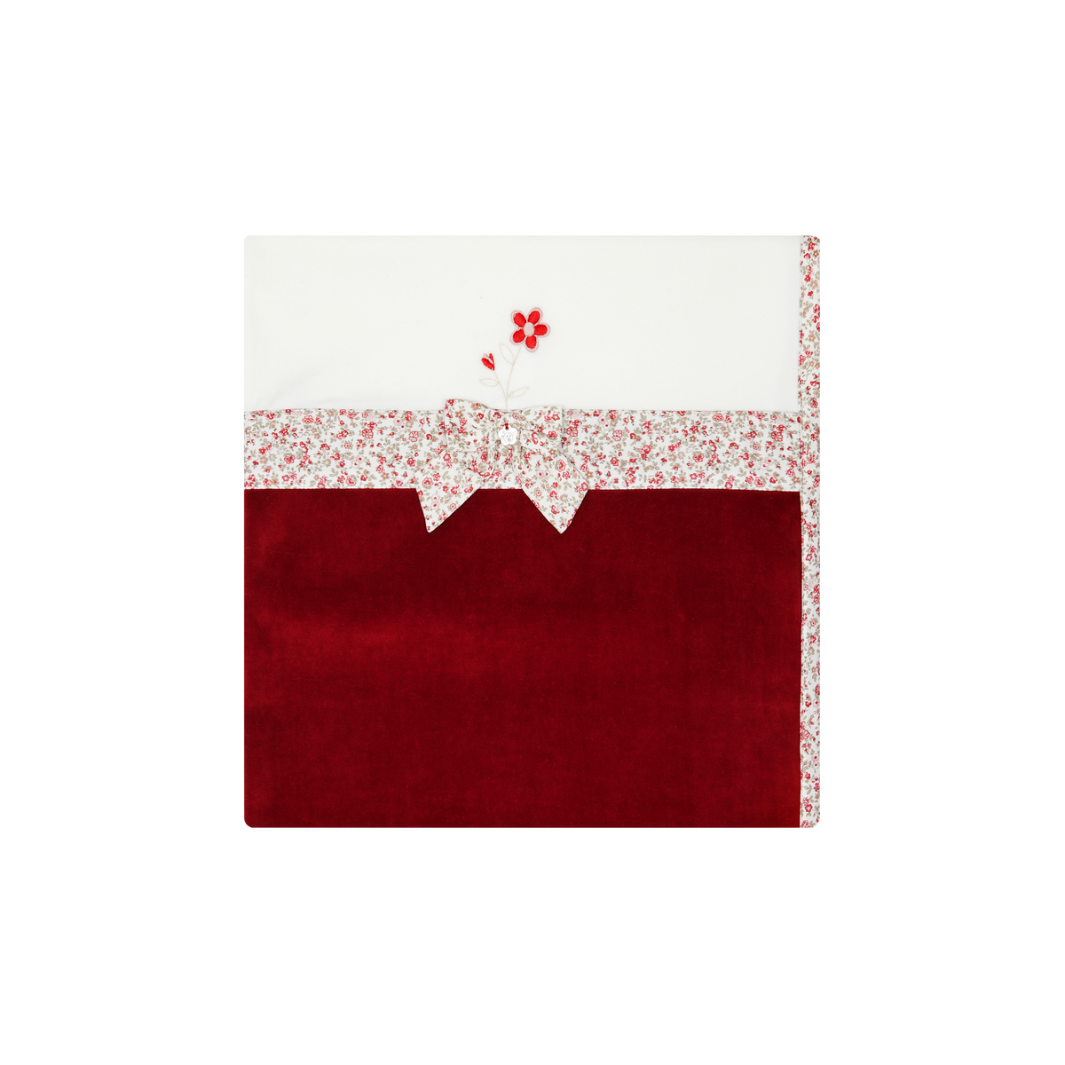 X DEOLINDA Sarah Girls Red Floral Velour Blanket - 25M26