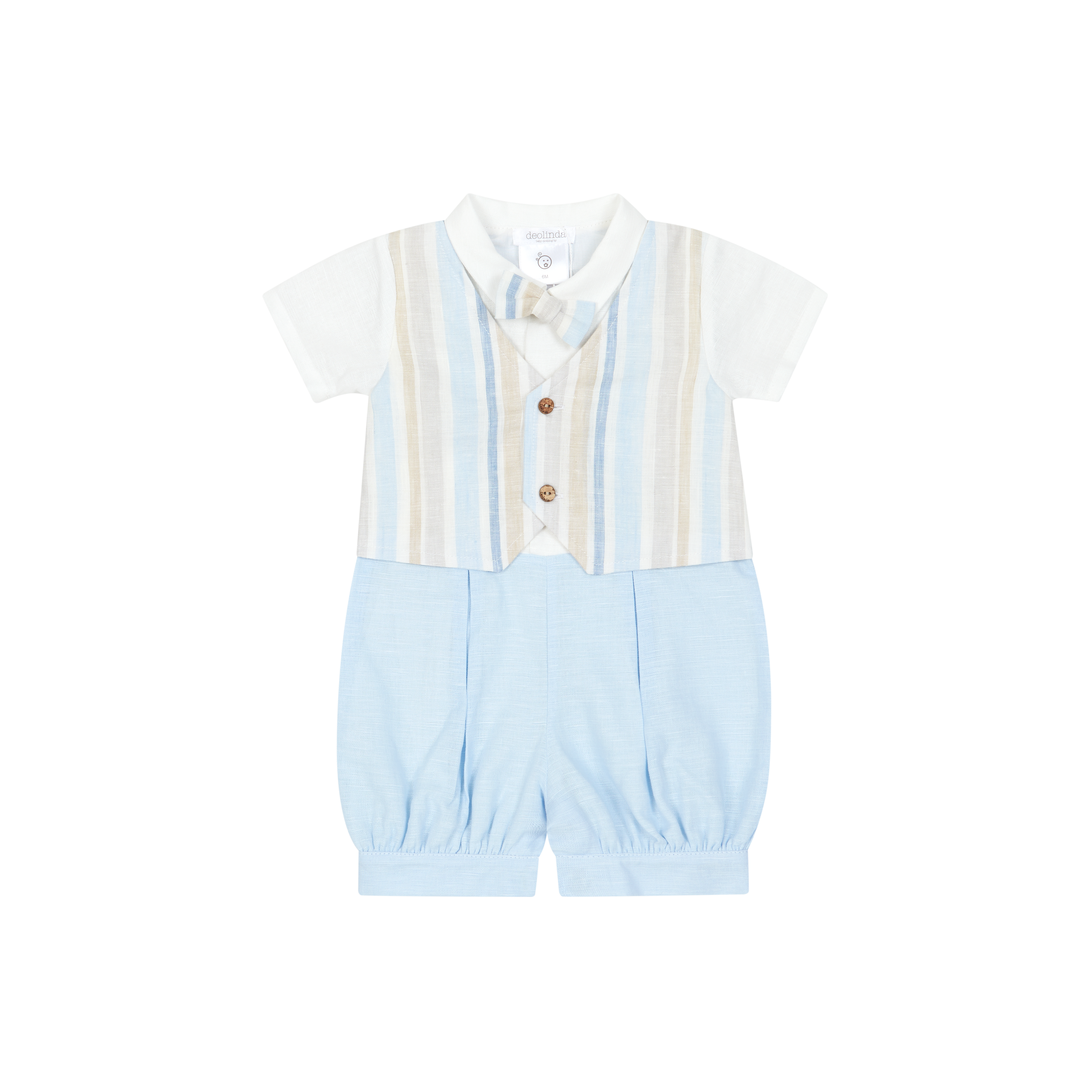 CHIC BY DEOLINDA Biarritz Boys Blue Stripe Romper - 241510