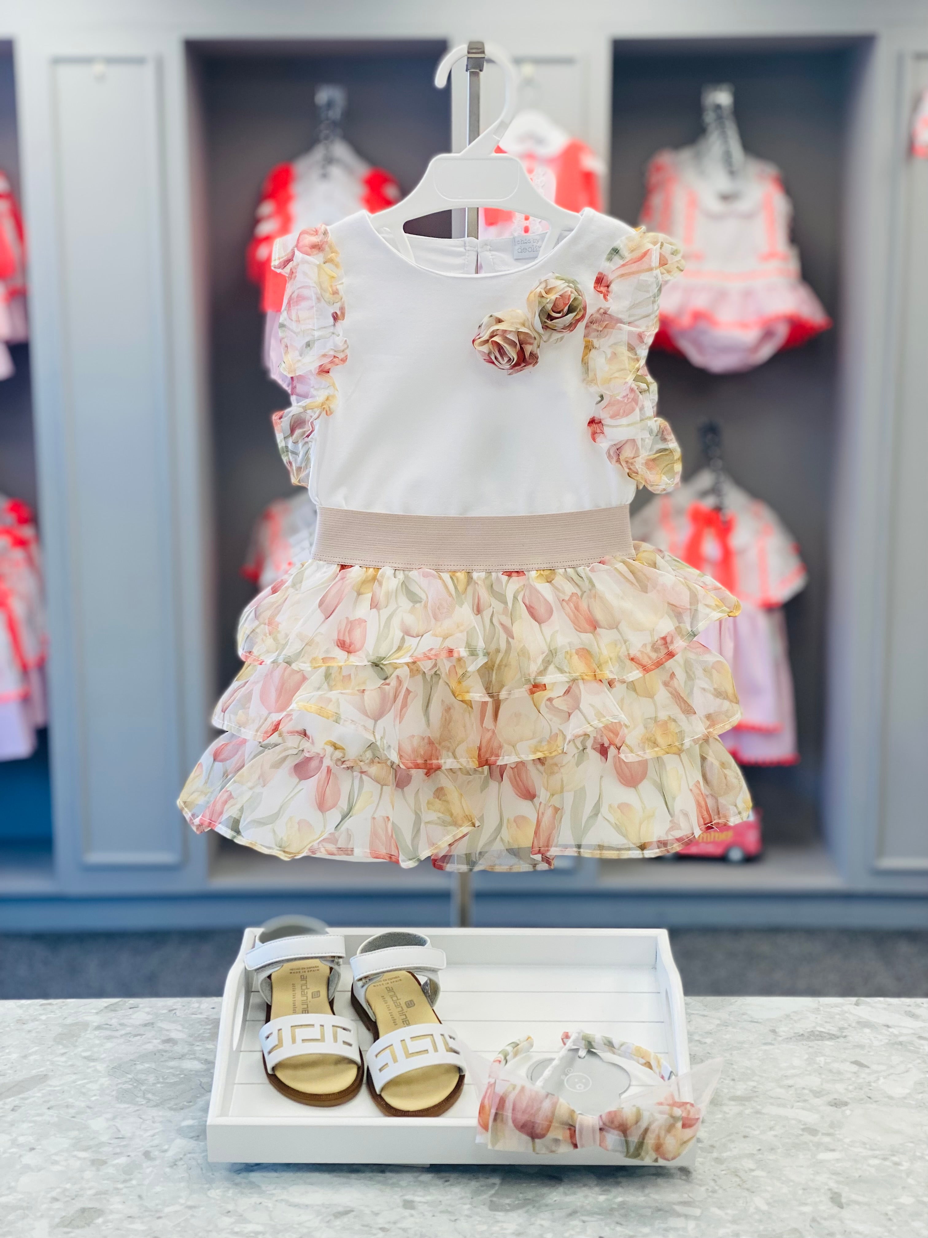 SS25 CHIC BY DEOLINDA Happy Girls Tulip Print Skirt Set - CLEARANCE SALE