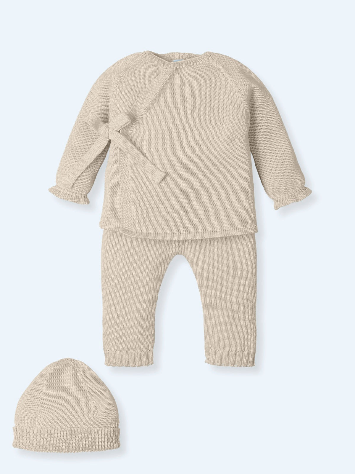 MAC ILUSION SS25 Basic Boys Safari Beige Three Piece Knitted Set - V25