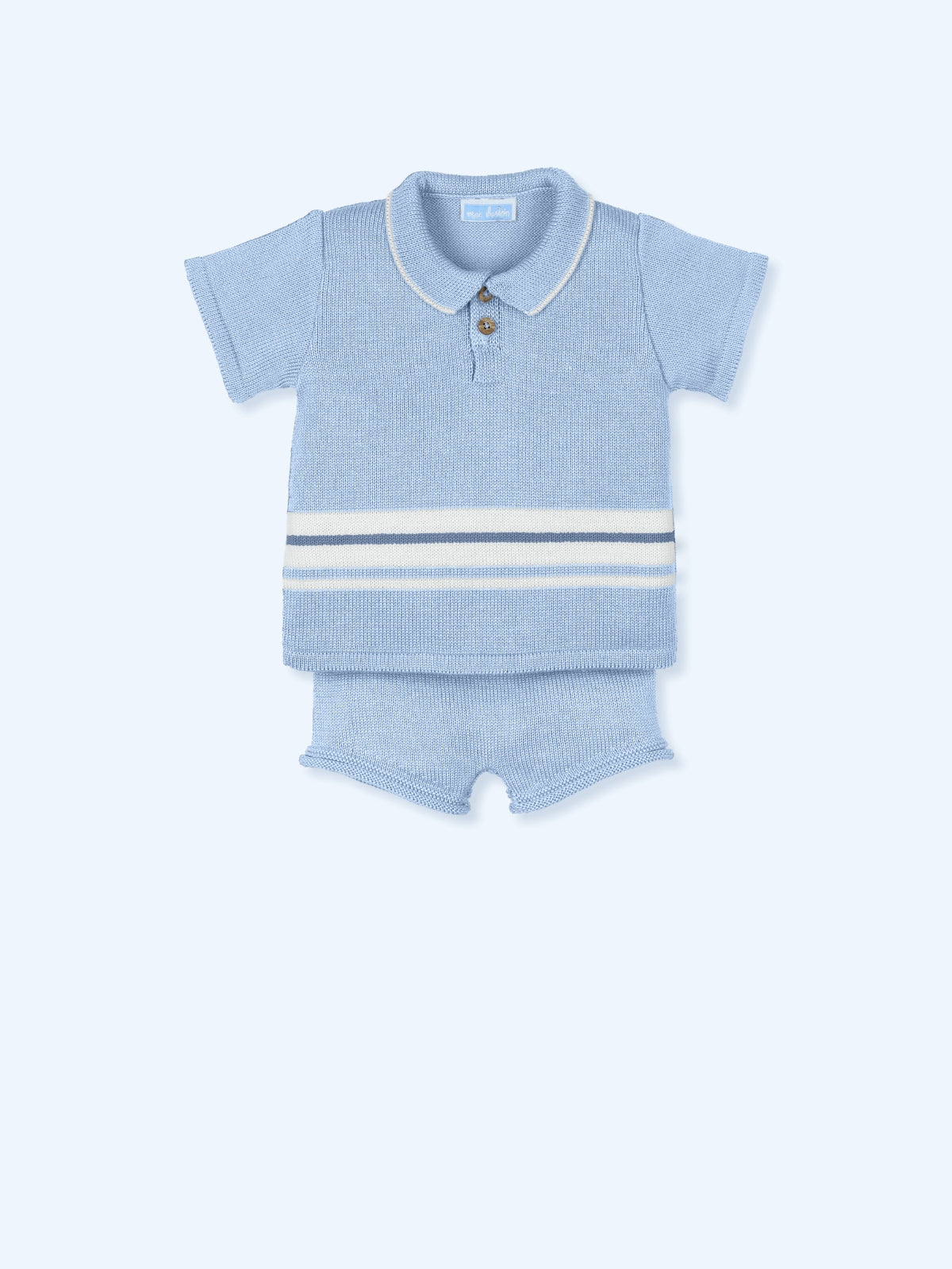 MAC ILUSION SS25 Exotic Boys Sky Blue Knitted Short Set - 9624