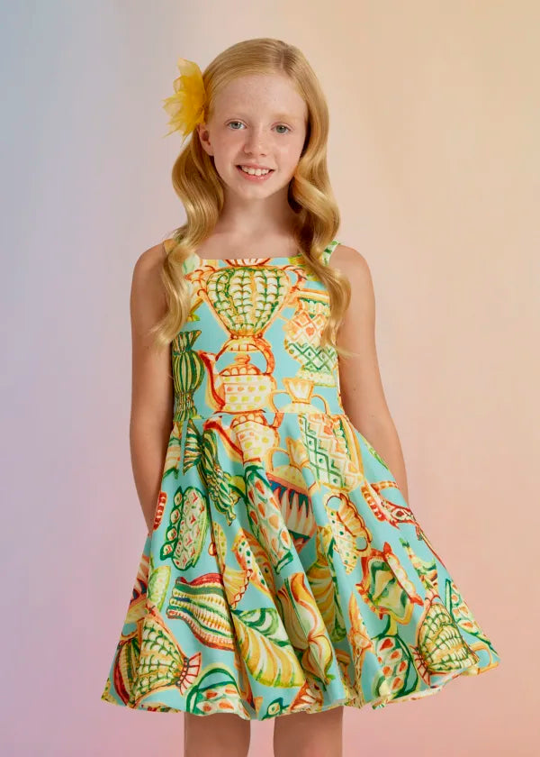 ABEL & LULA SS23 Girls Limon Print Crepe Dress - CLEARANCE SALE