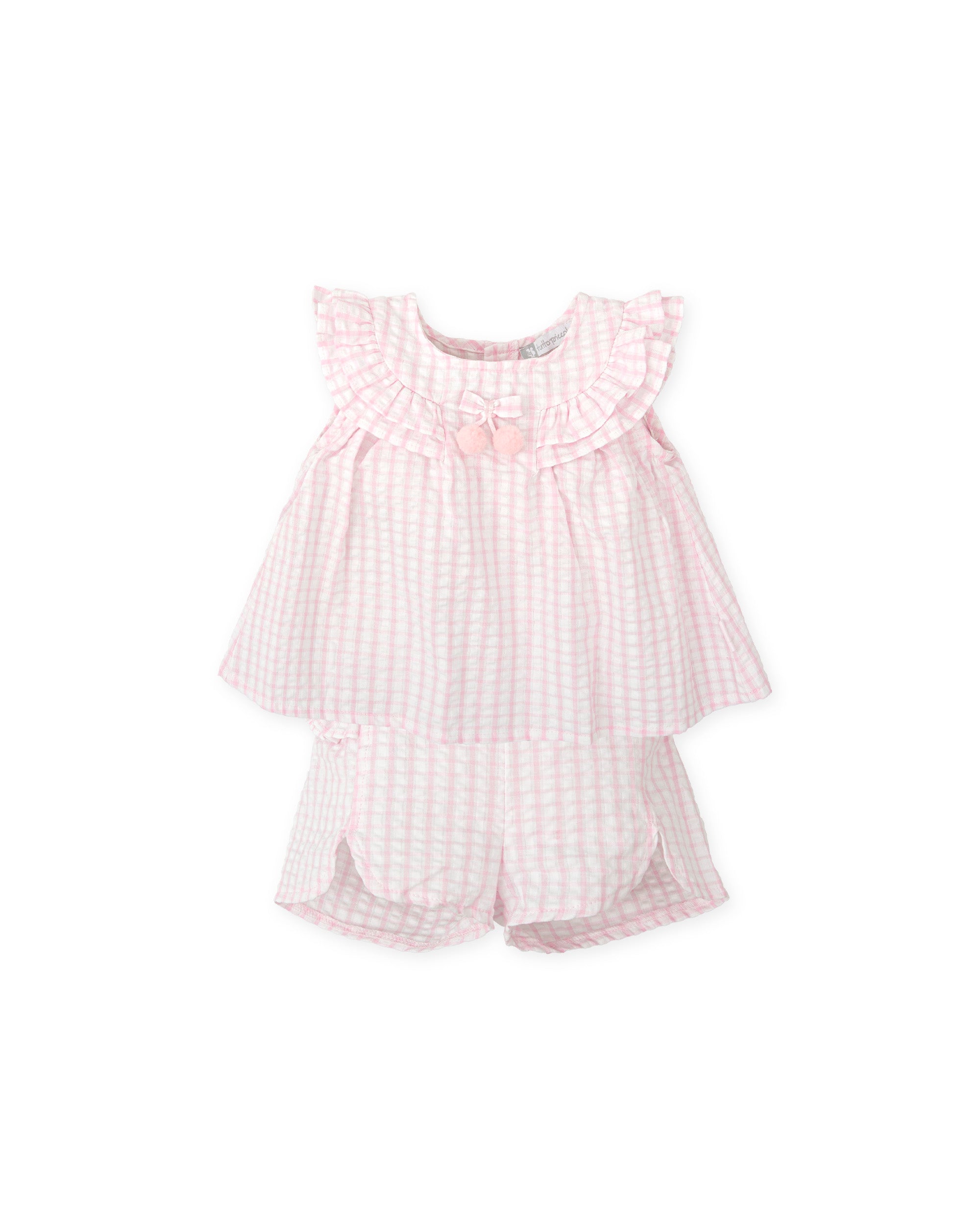 TUTTO PICCOLO SS25 Atenas Girls Pink Short Set