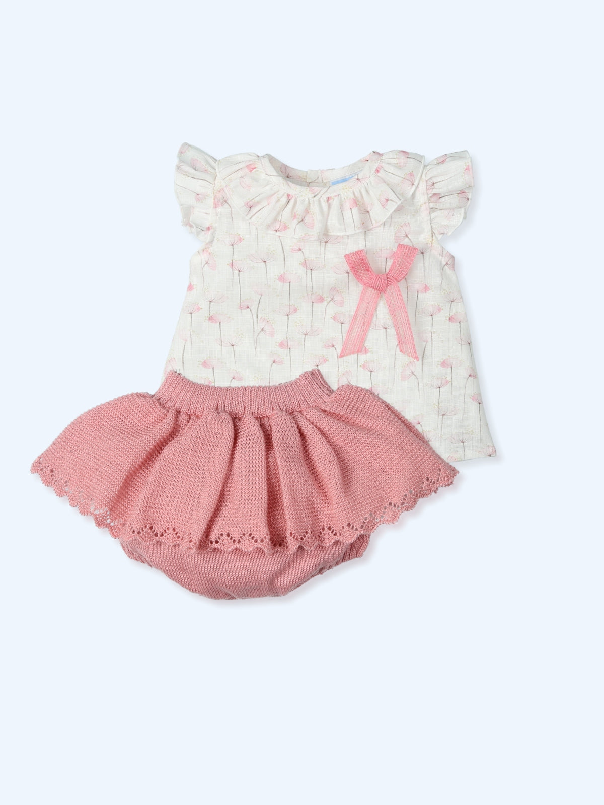 MAC ILUSION SS25 Attractive Girls Blossom Pink Dandelion Print Jam Pant Set - 9784