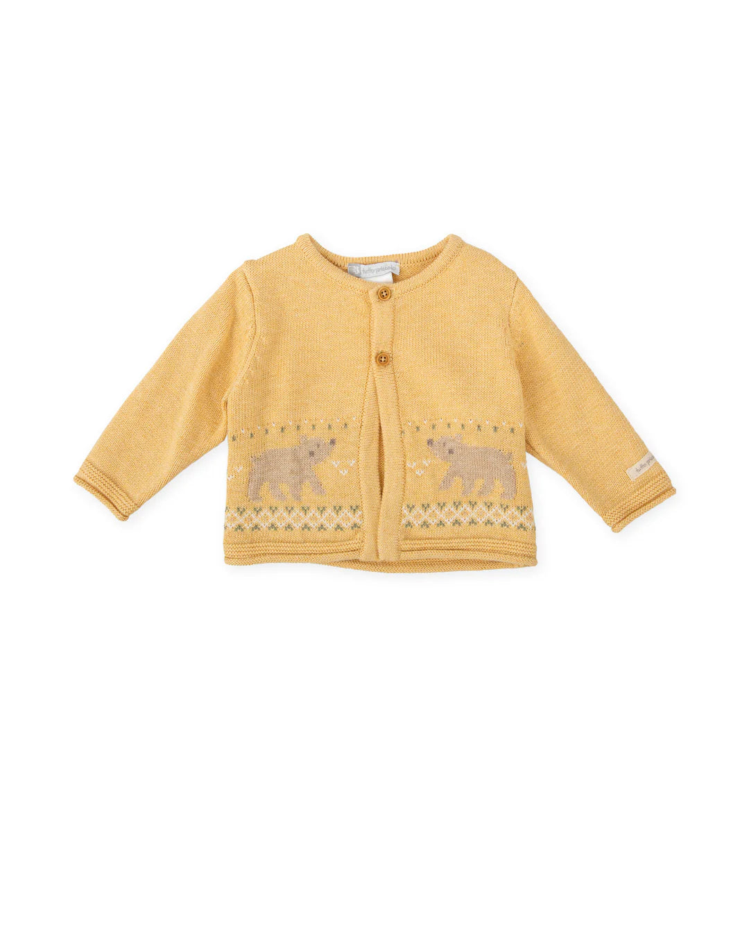 AW25 TUTTO PICCOLO Boys Camel & Mustard Short Set with Cardigan