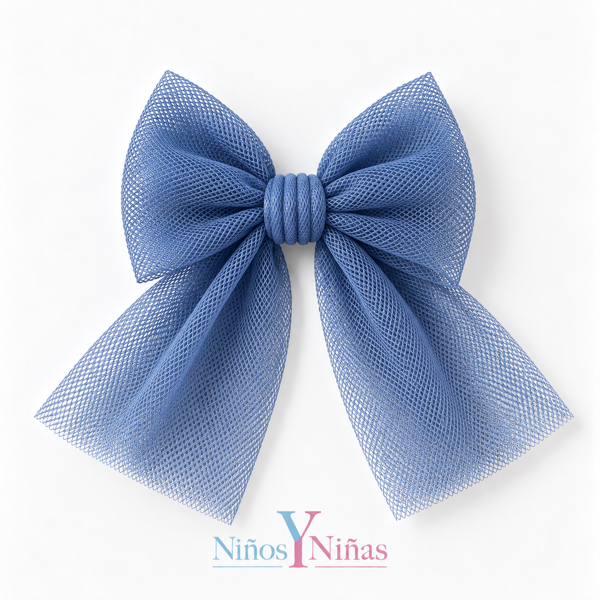 Rahigo Oxford Blue Girls Tulle Hair Bow Clip