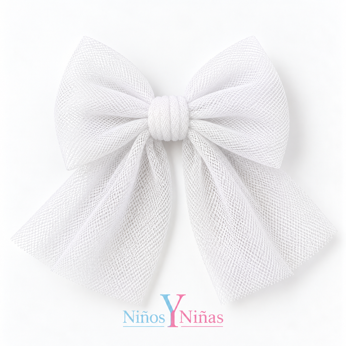 Rahigo White Girls Tulle Hair Bow Clip