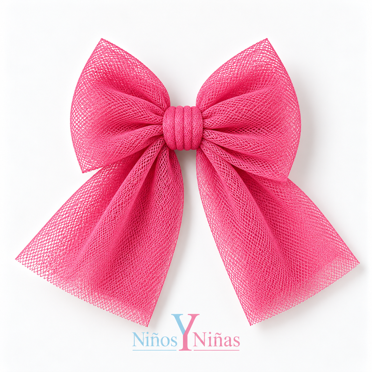 Rahigo Fuchsia Pink Girls Tulle Hair Bow Clip