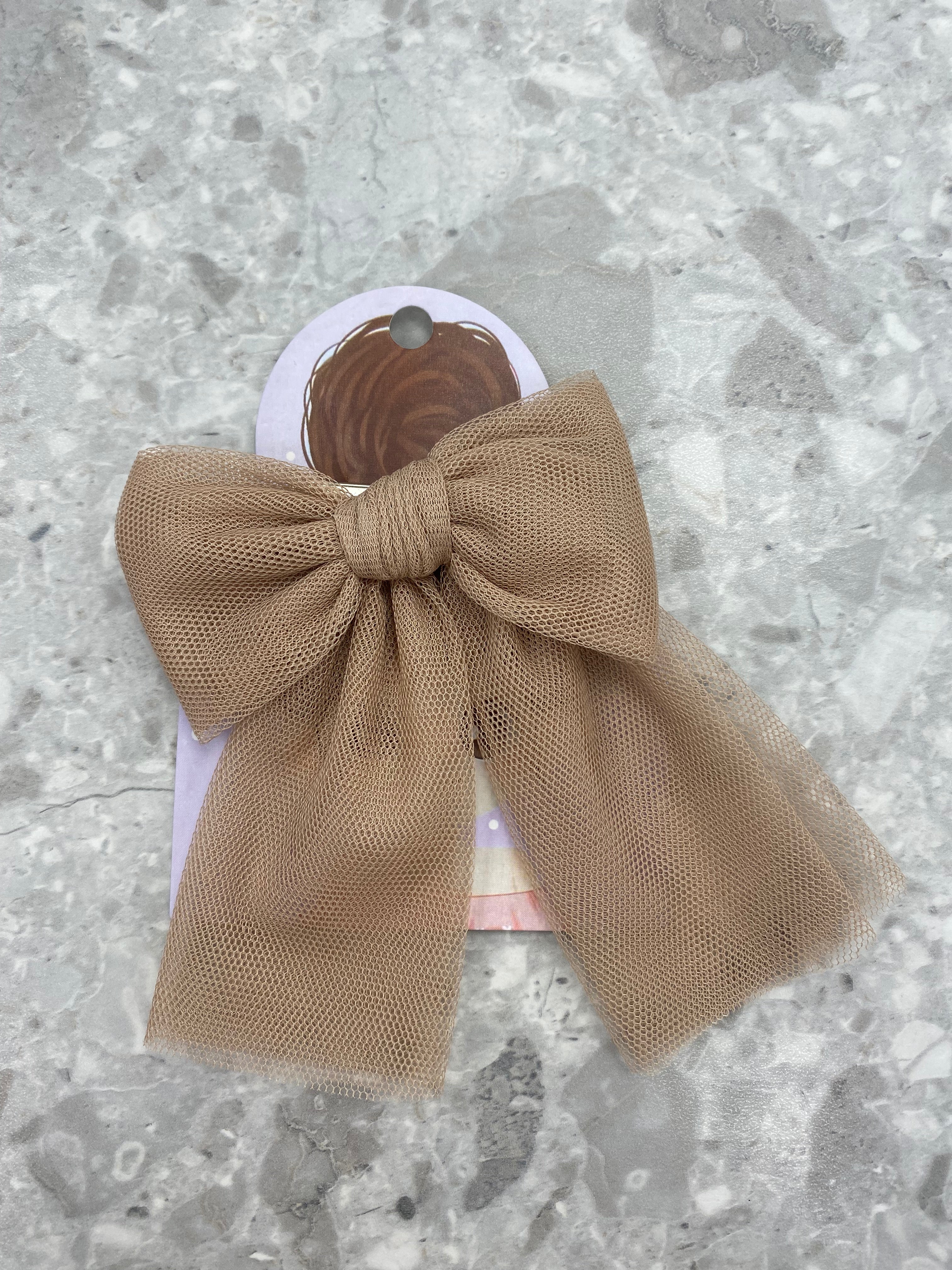 RAHIGO Camel Girls Tulle Bow Hair Clip