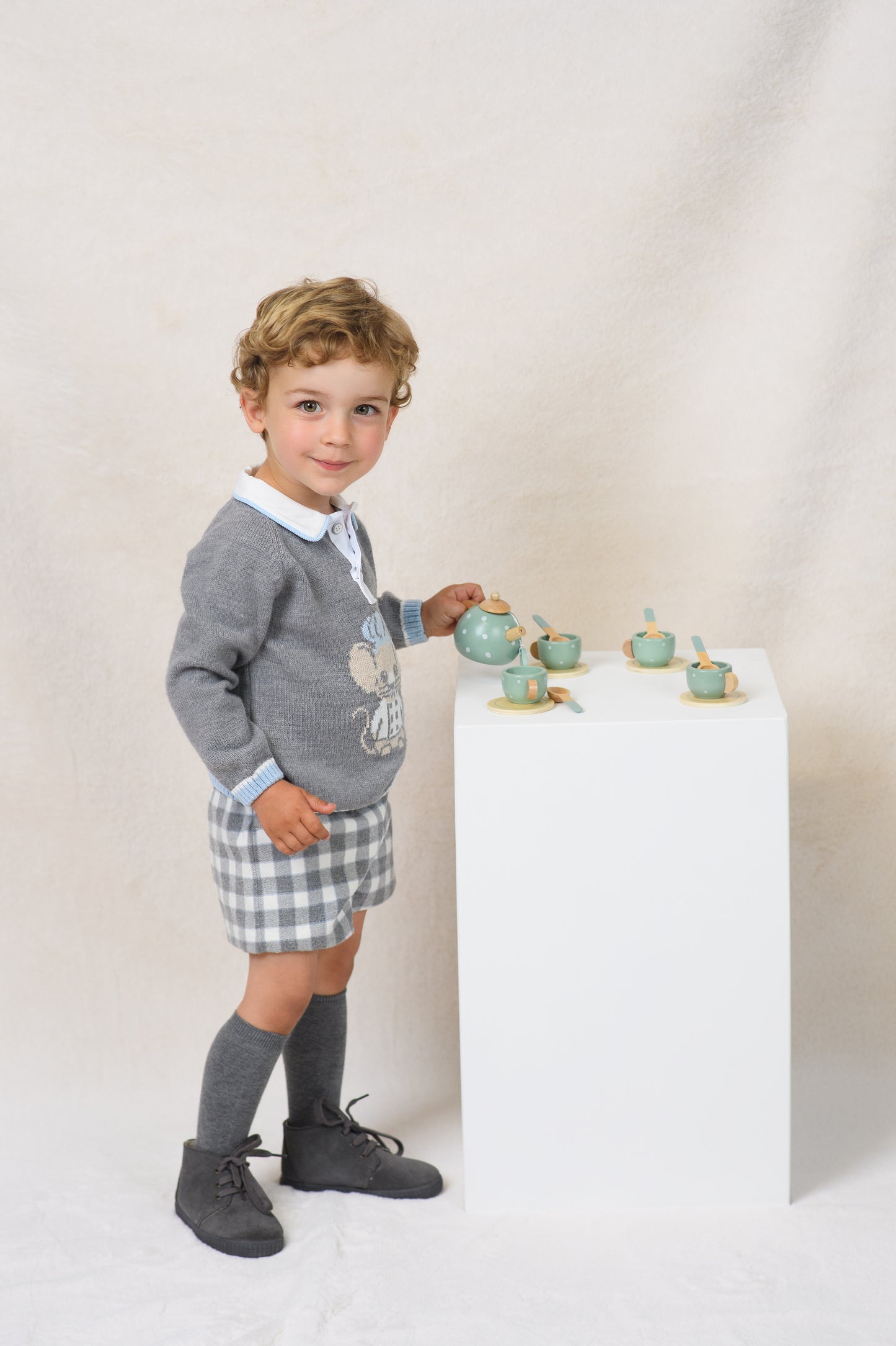 AW25 FOQUE Los Fogones Boys Blue & Grey Short Set