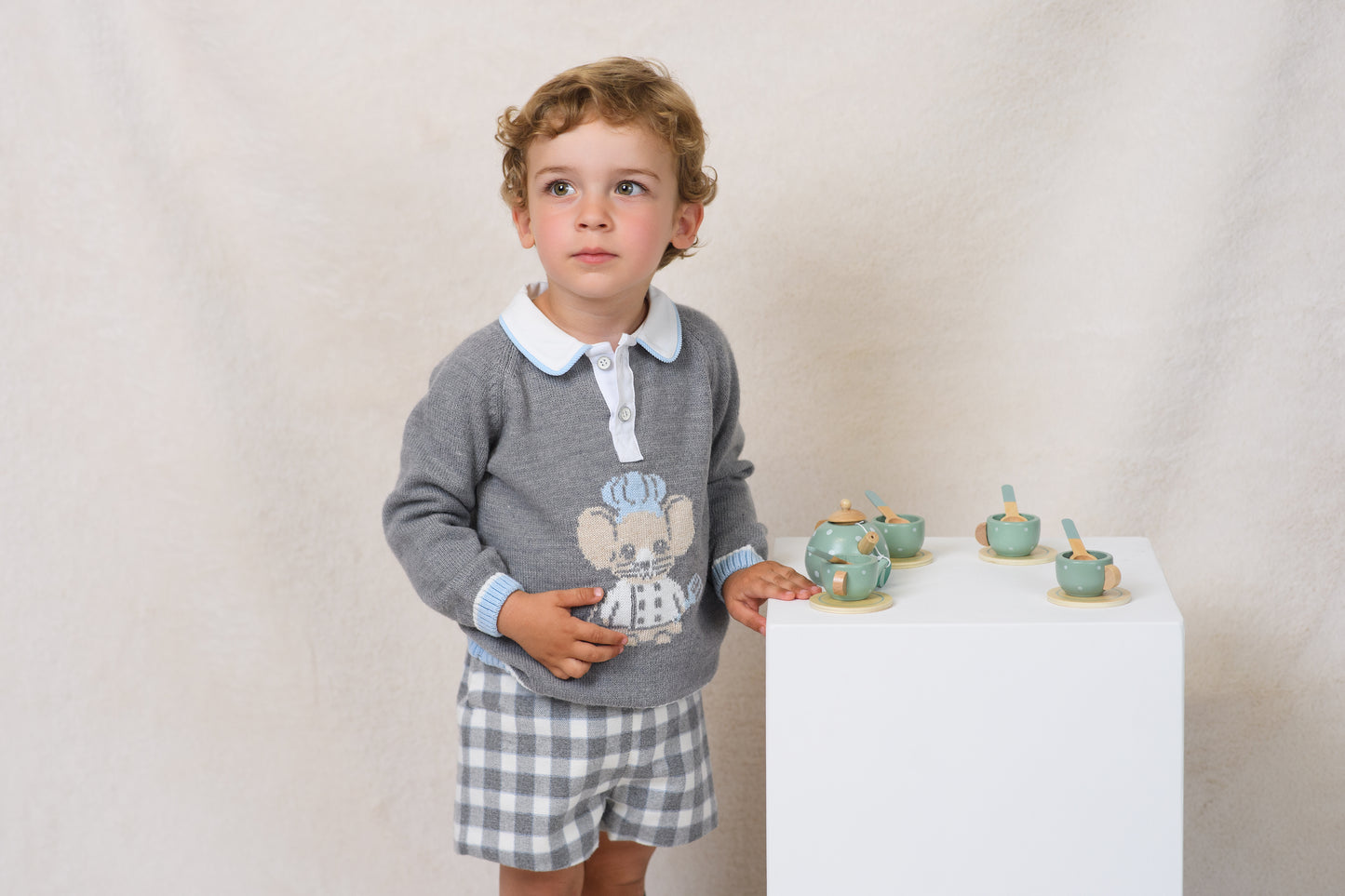 AW25 FOQUE Los Fogones Boys Blue & Grey Short Set