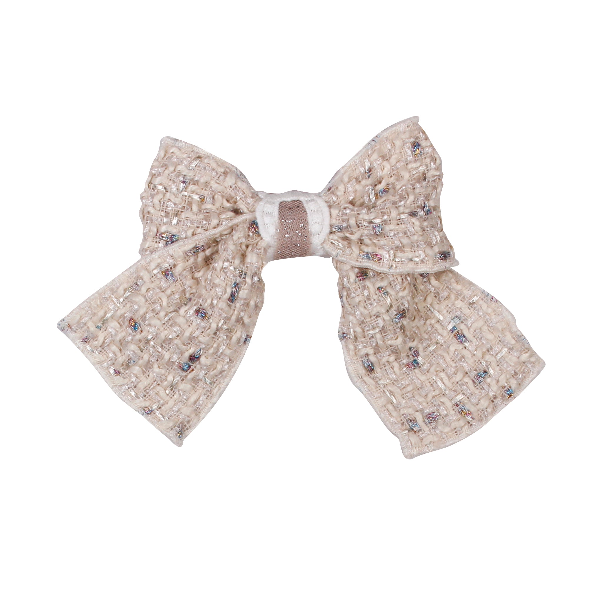 AW25 NAXOS Camel Tweed Girls Hair Bow