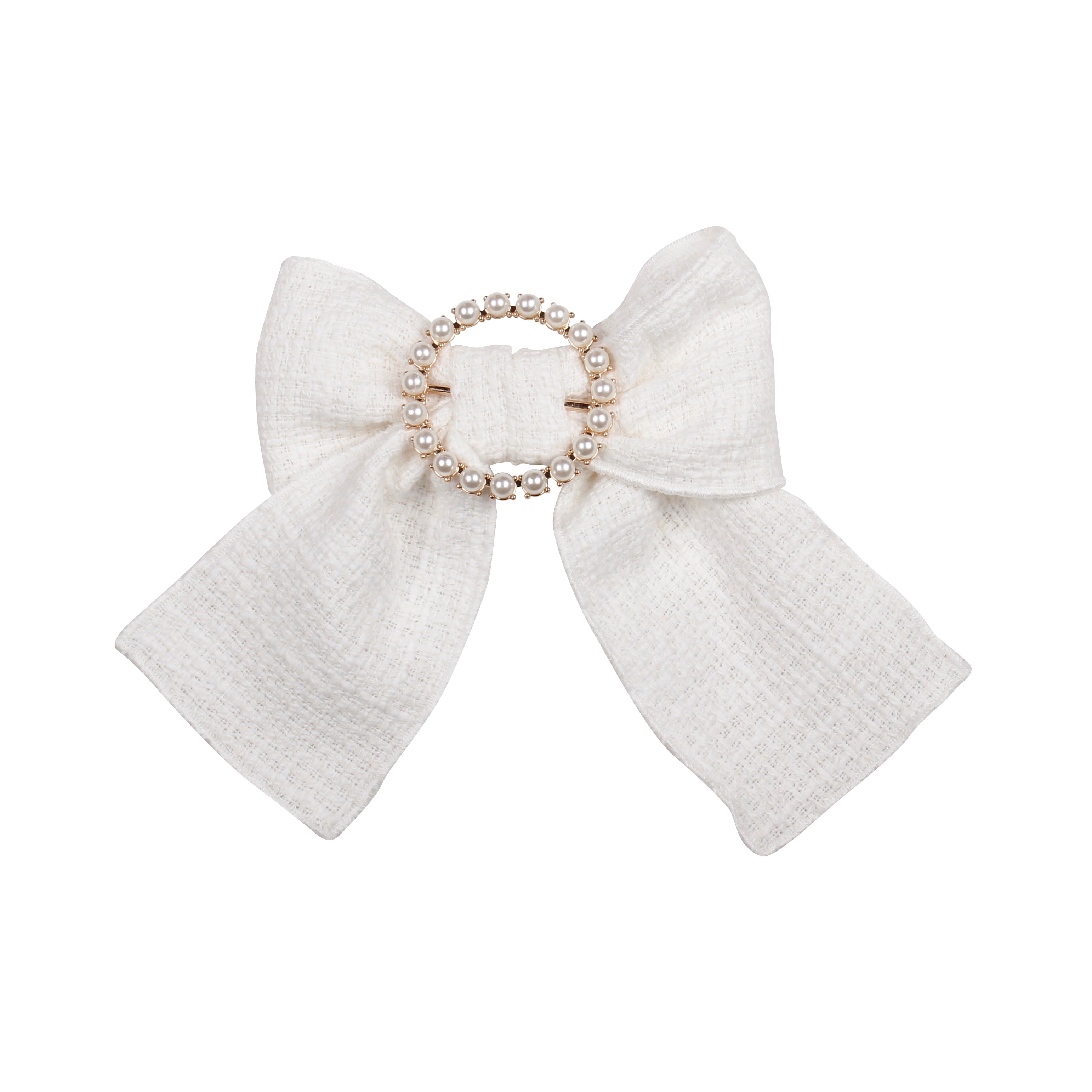 AW25 NAXOS Cream & Gold Sequin Girls Hair Bow