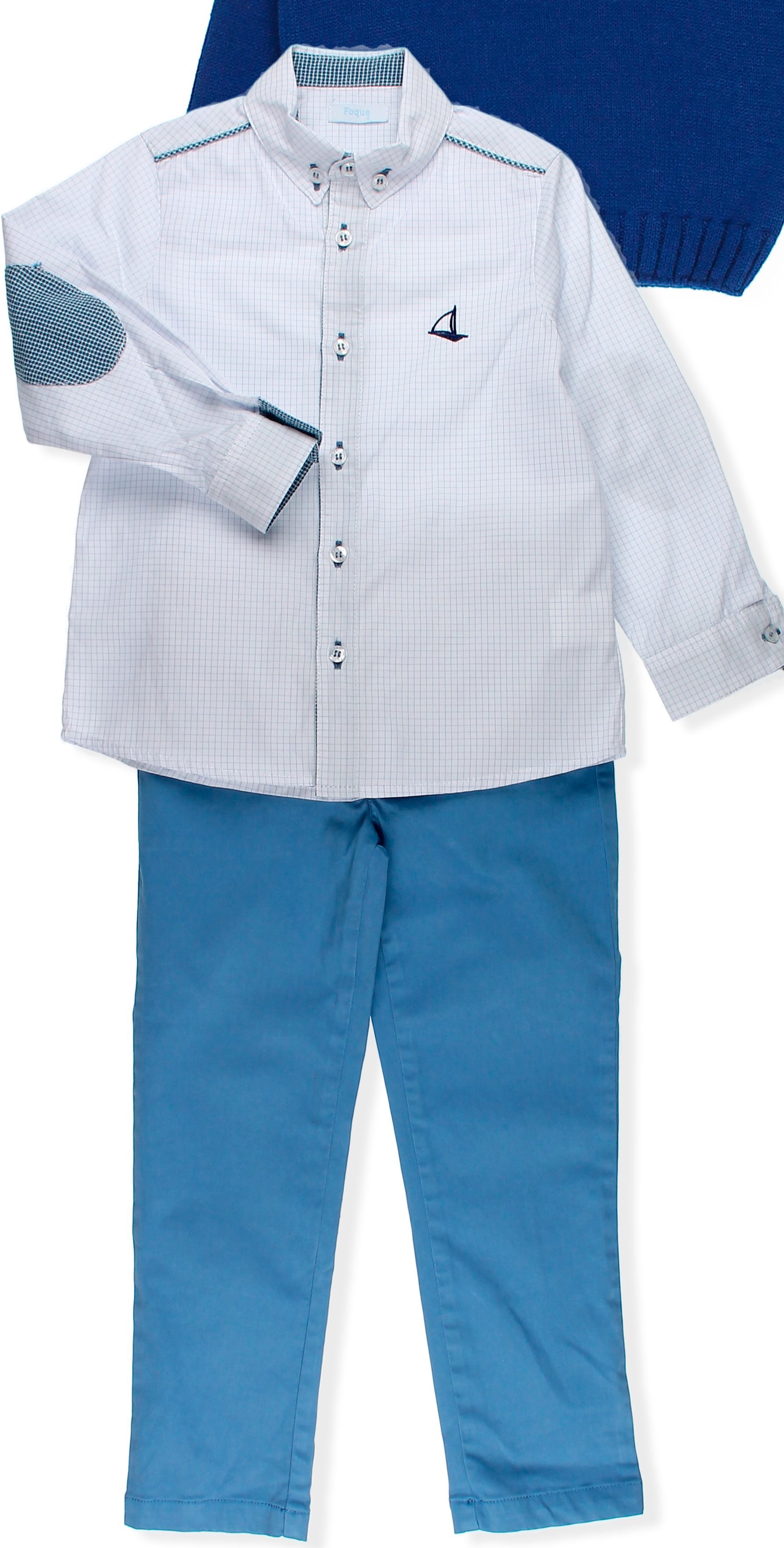 AW24 FOQUE Klein Light Blue Boys Trouser Set - CLEARANCE SALE
