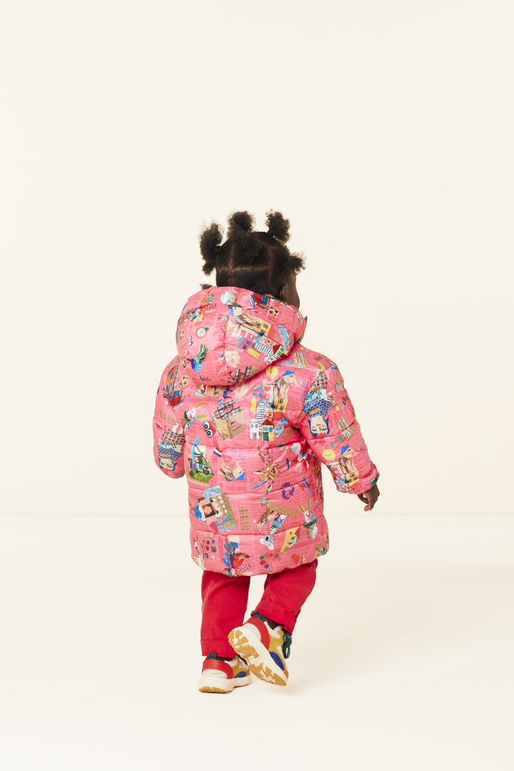 Oilily Candid Girls Pink Collage Coat