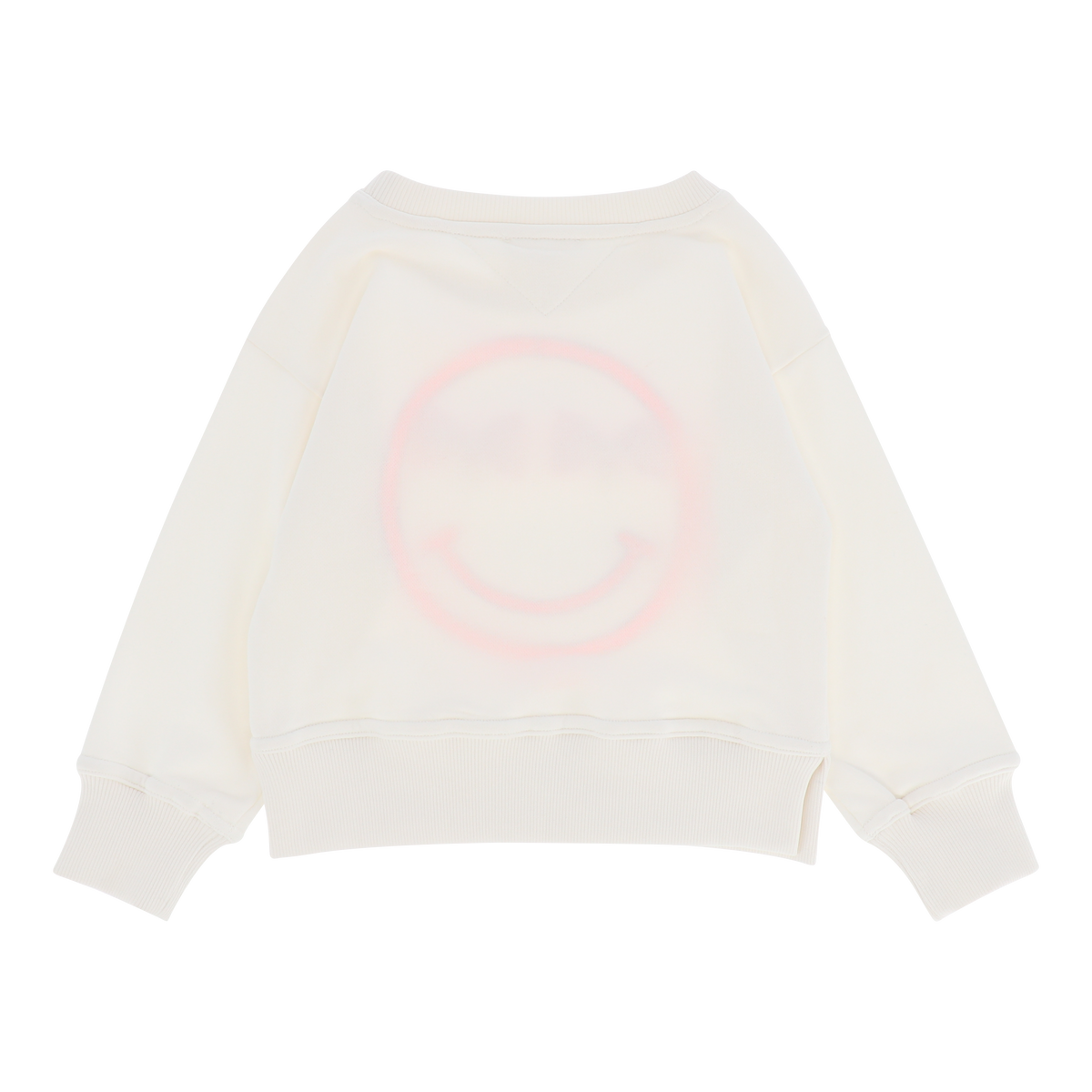 Angel’s Face Smile Snowdrop girls sweatshirt with orange bow smiley motif - back