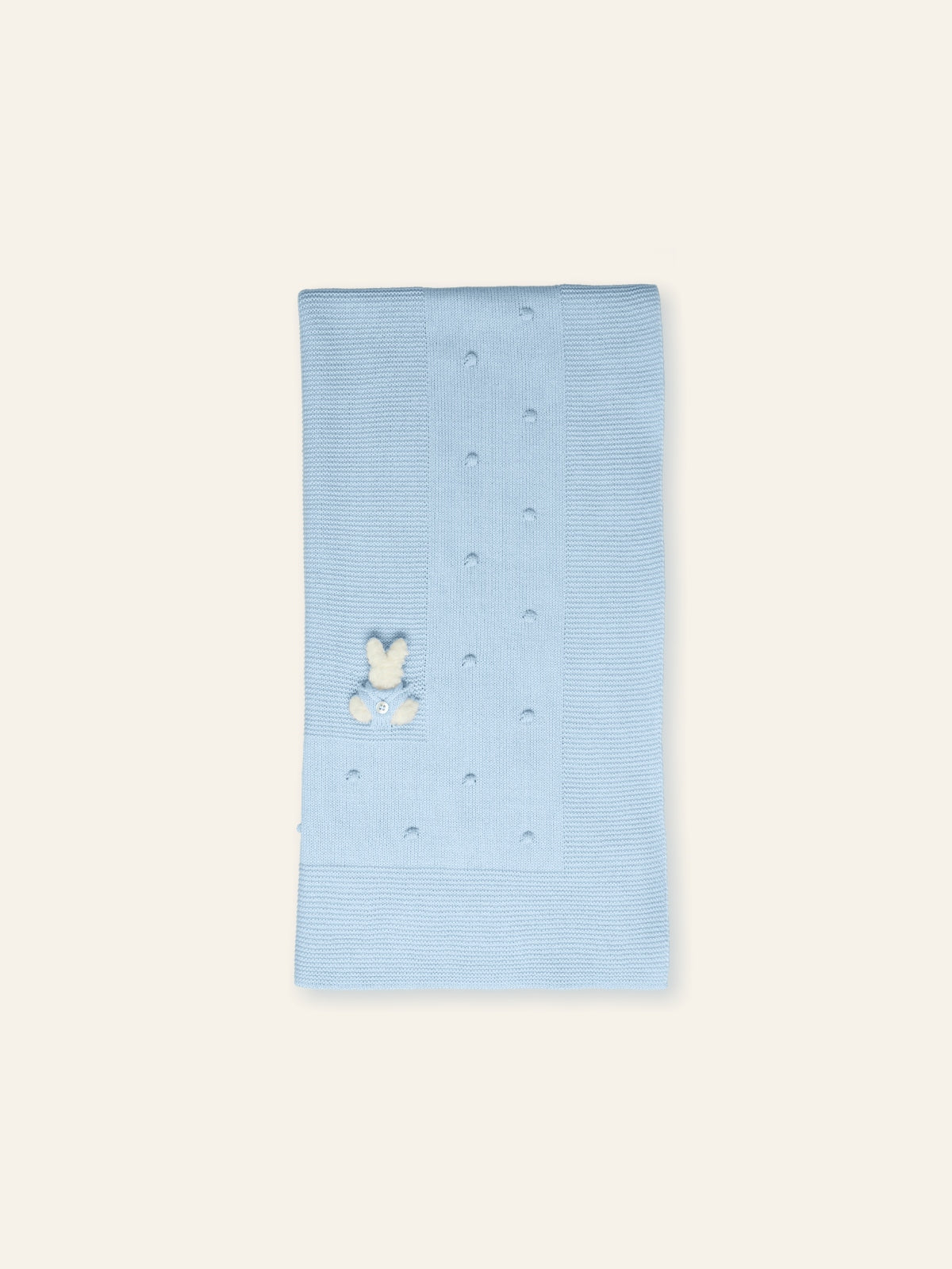 AW25 MAC ILUSION Rabbit Moonlight Boys Blue Knitted Shawl Blanket - TO116