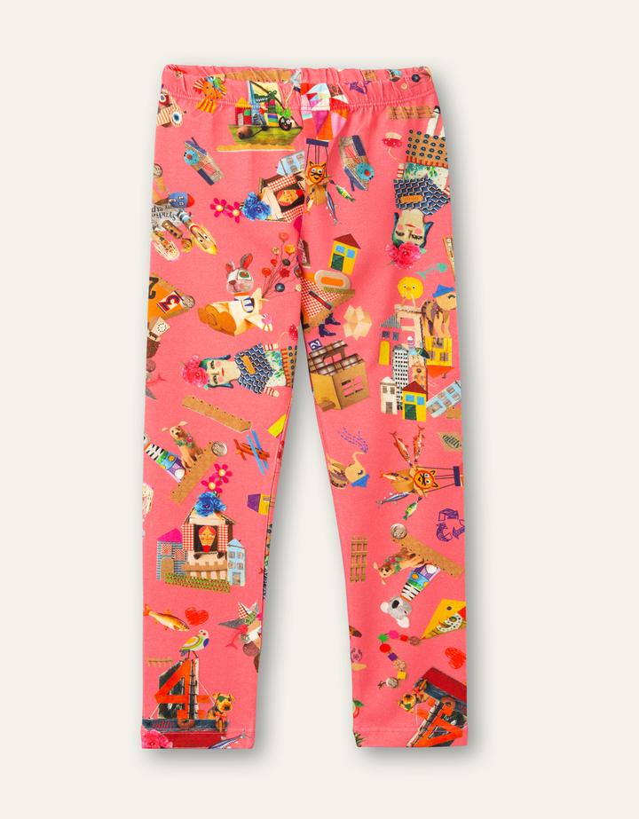 Oilily Tiska Girls Pink Collage Jersey Leggings
