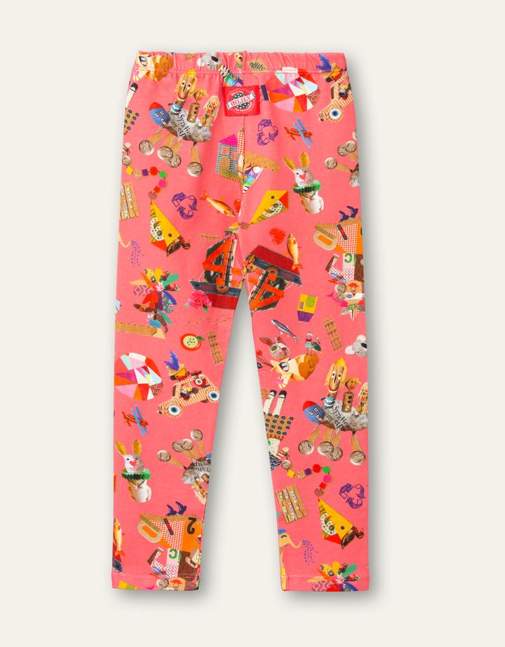 Oilily Tiska Girls Pink Collage Jersey Leggings