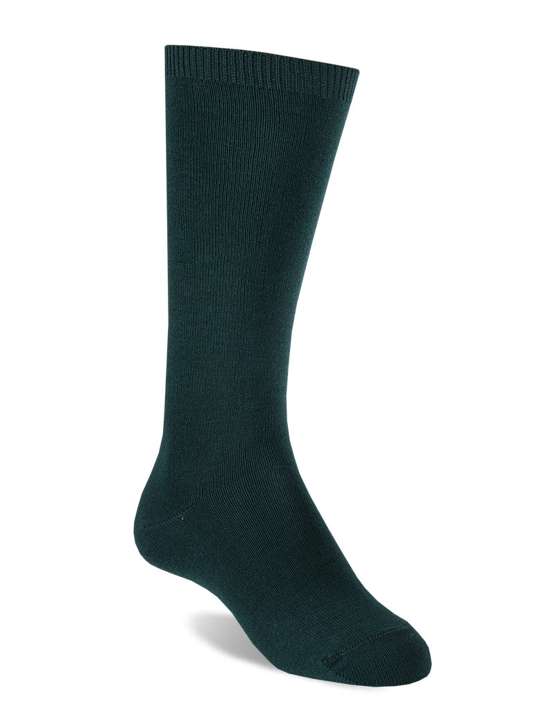 bottle green plain knee-high socks for boys by JC Castella